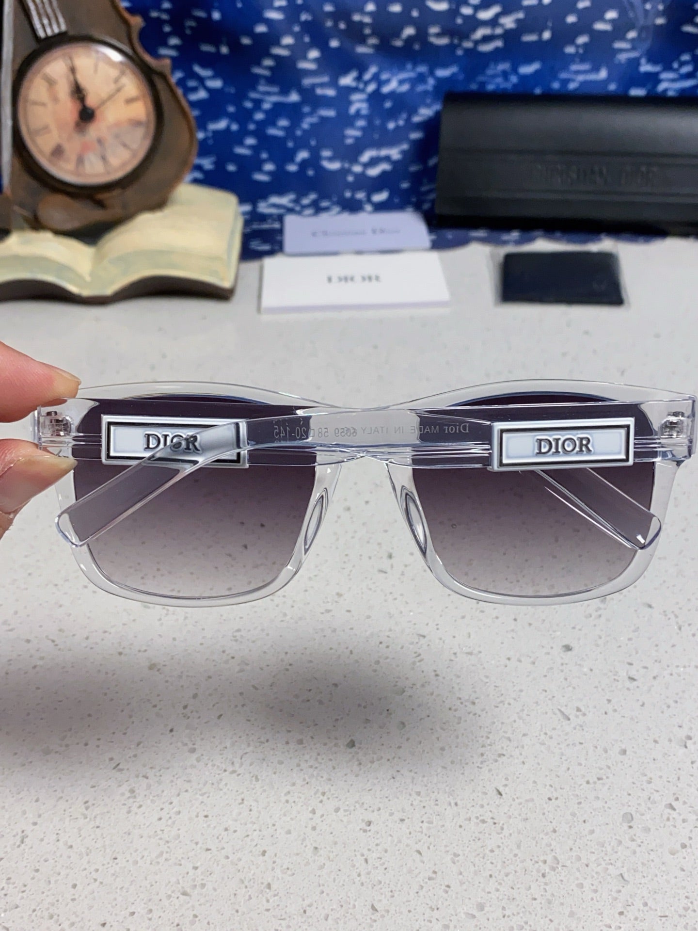 Dior Acetate Square Gray Lens Sunglasses for Men & Women - detail image 5