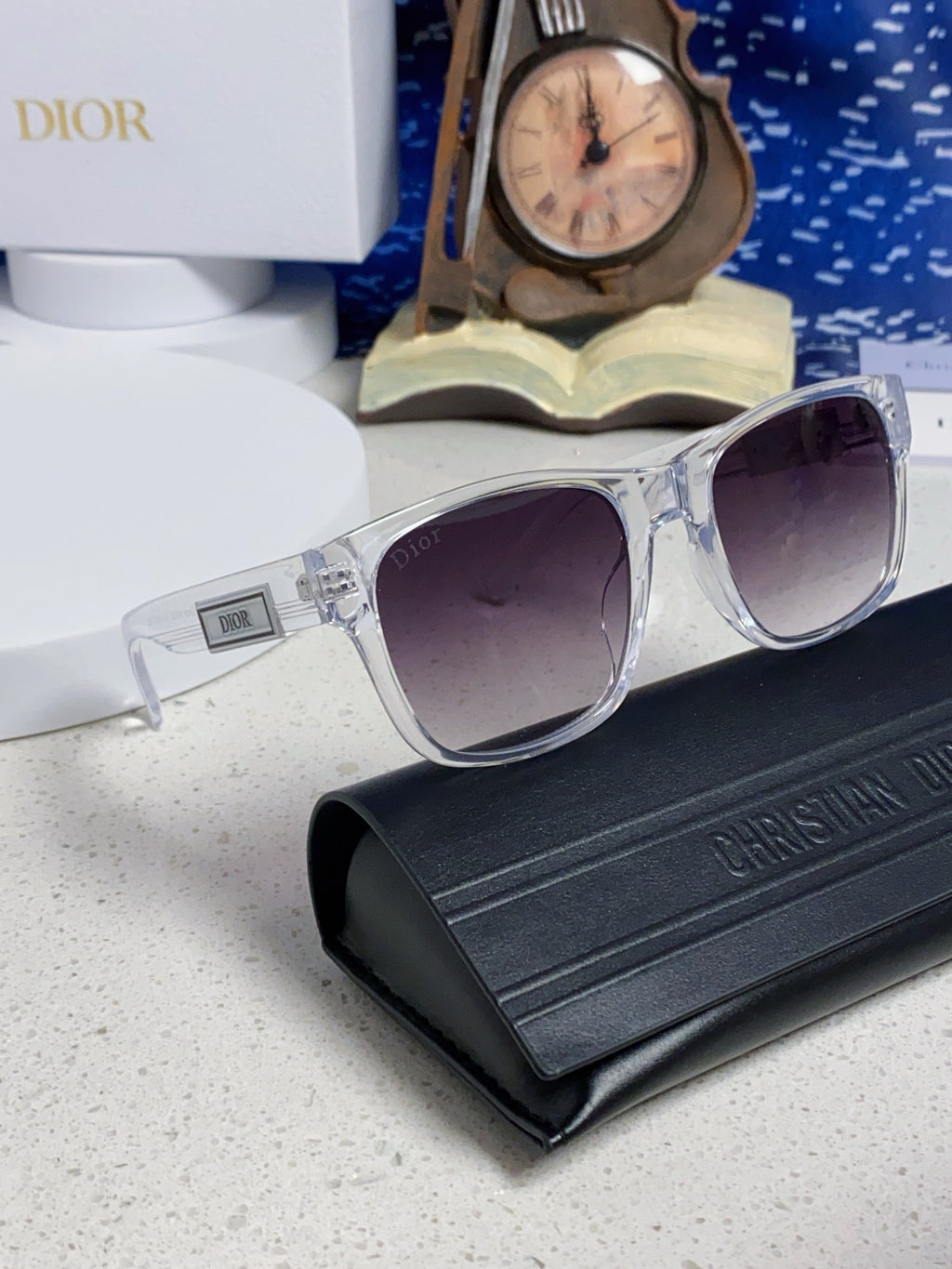 Dior Acetate Square Gray Lens Sunglasses for Men & Women - 358196 - detail image 10