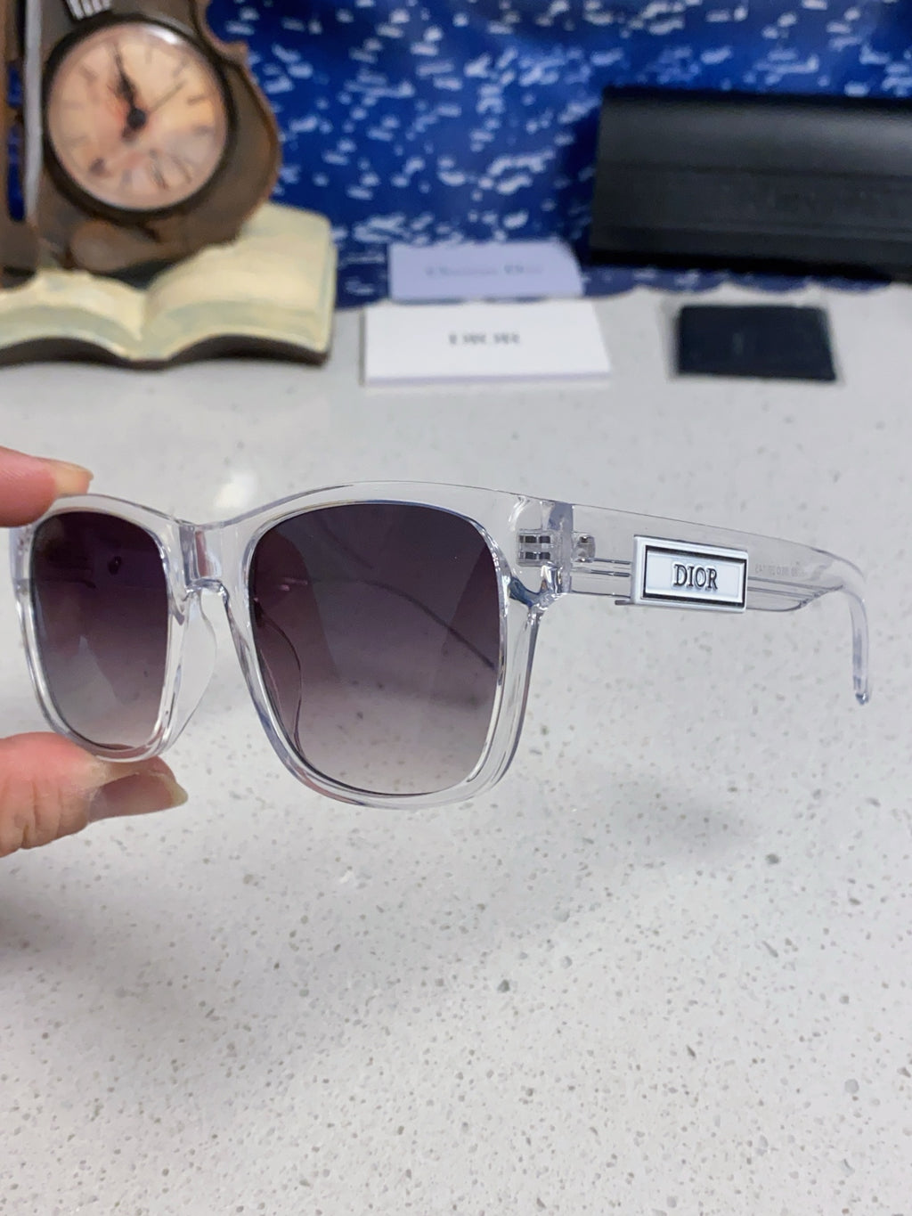 Dior Acetate Square Gray Lens Sunglasses for Men & Women - detail image 6