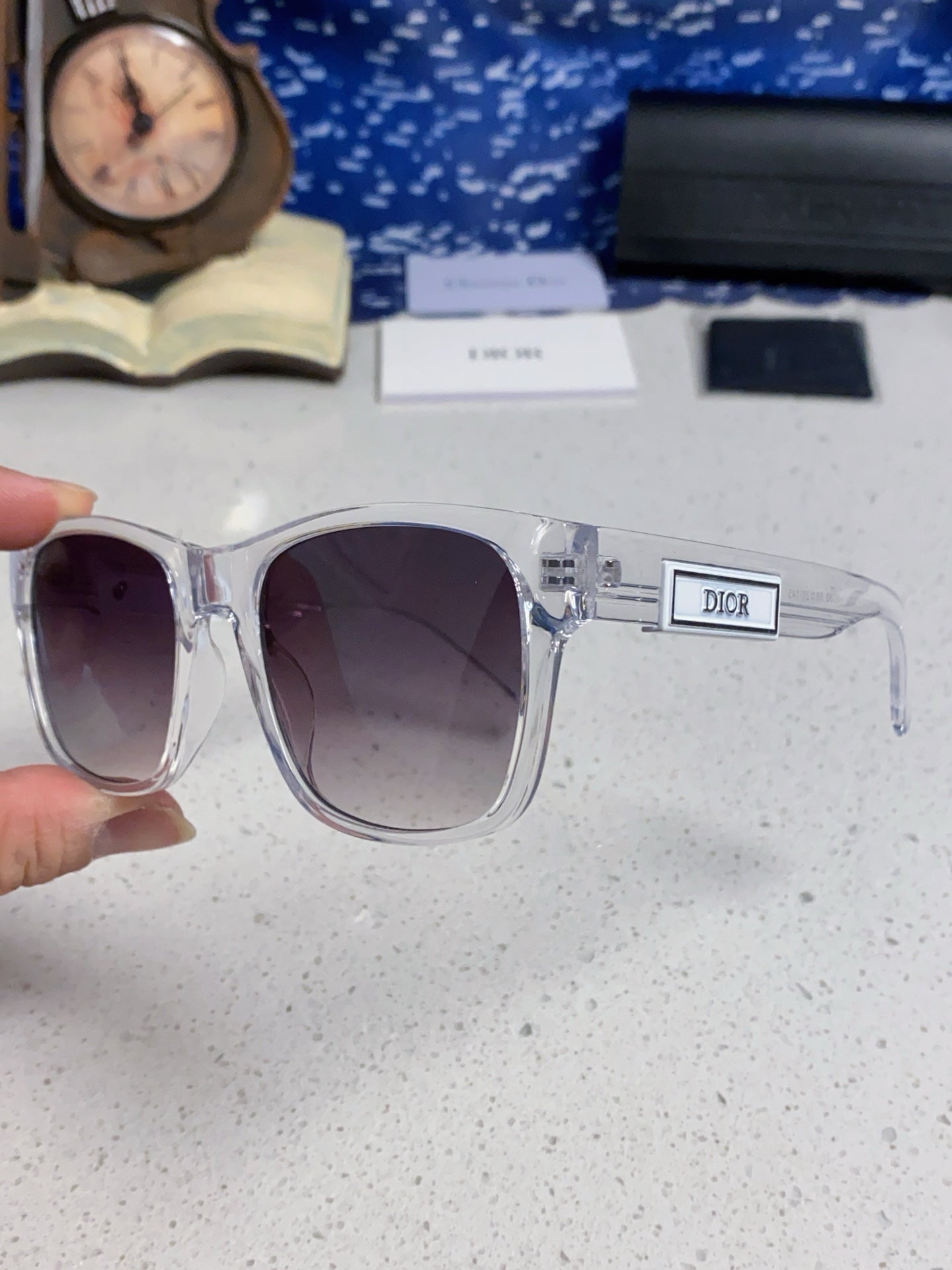 Dior Acetate Square Gray Lens Sunglasses for Men & Women - detail image 6