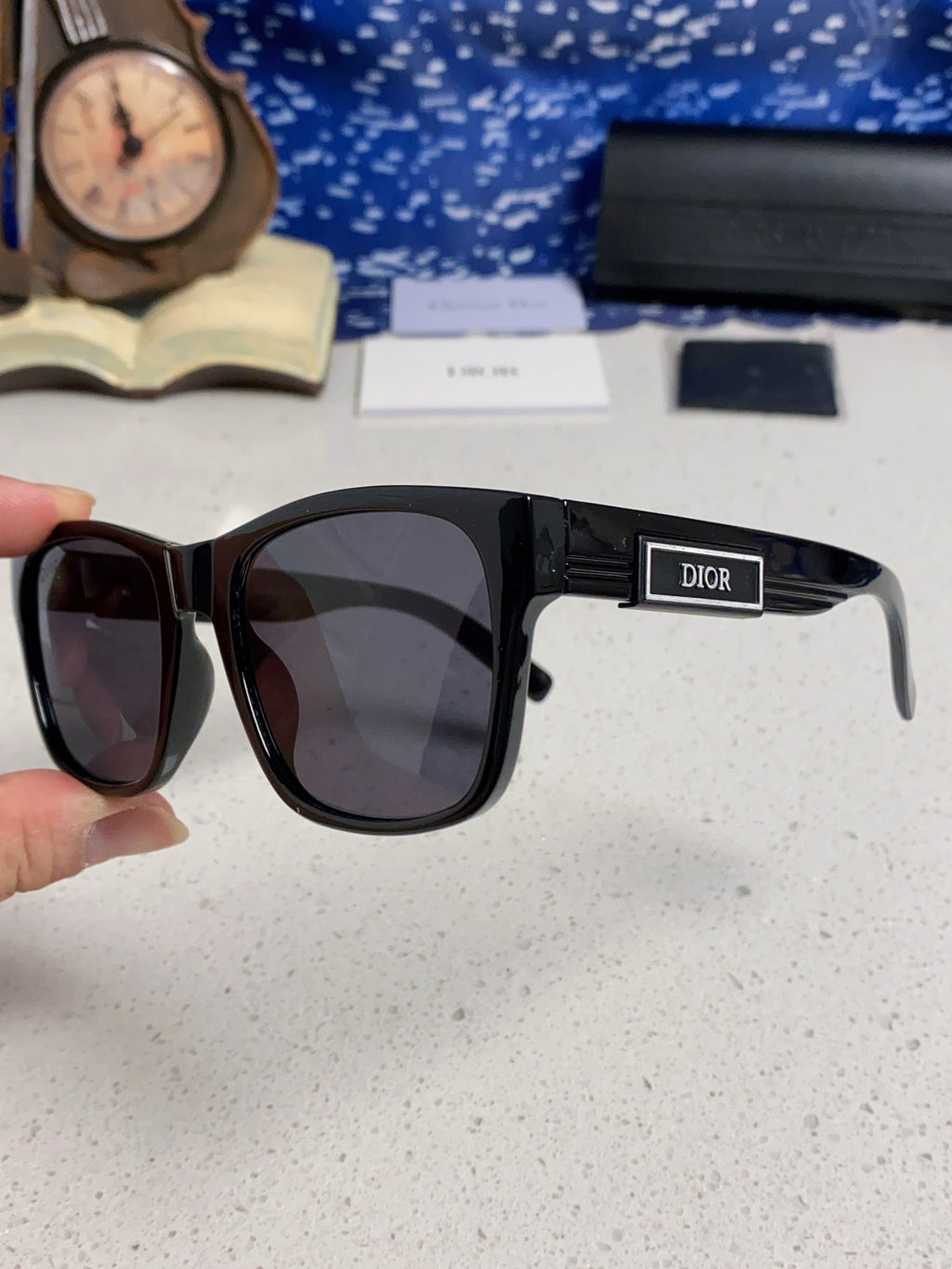 Dior Acetate Square Black Lens Sunglasses for Men & Women - detail image 6