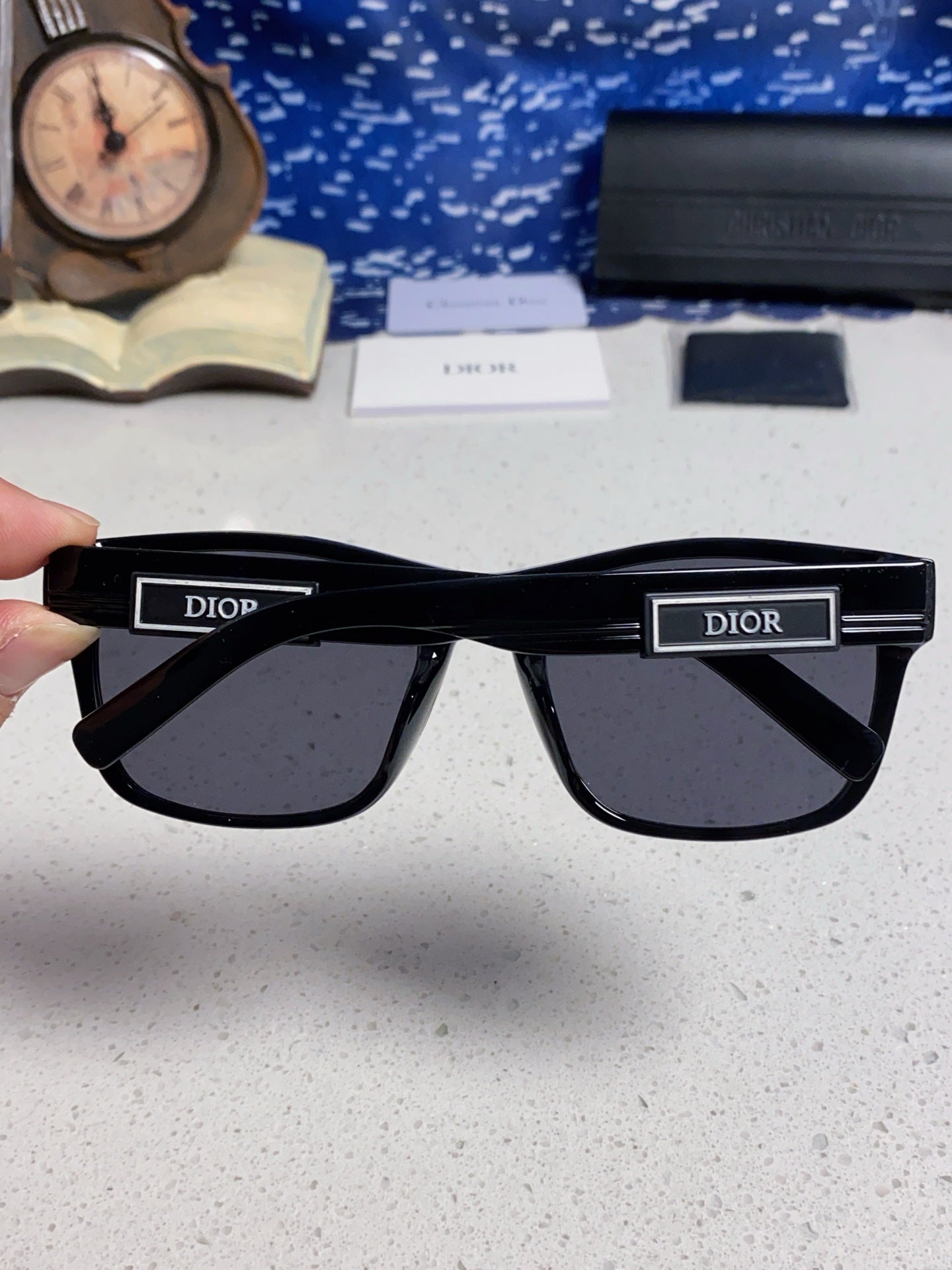 Dior Acetate Square Black Lens Sunglasses for Men & Women - detail image 5