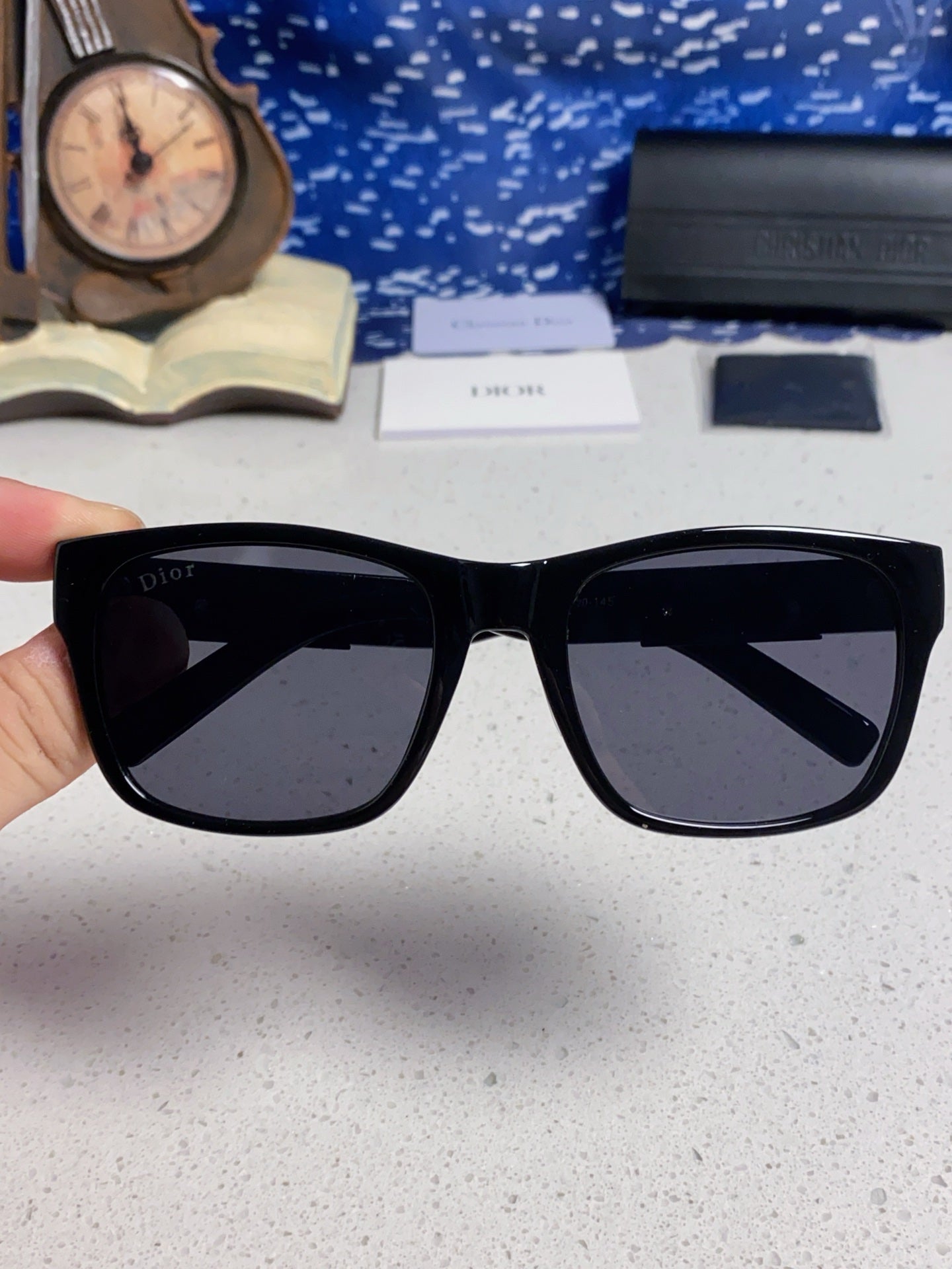 Dior Acetate Square Black Lens Sunglasses for Men & Women - 358198 - detail image 4