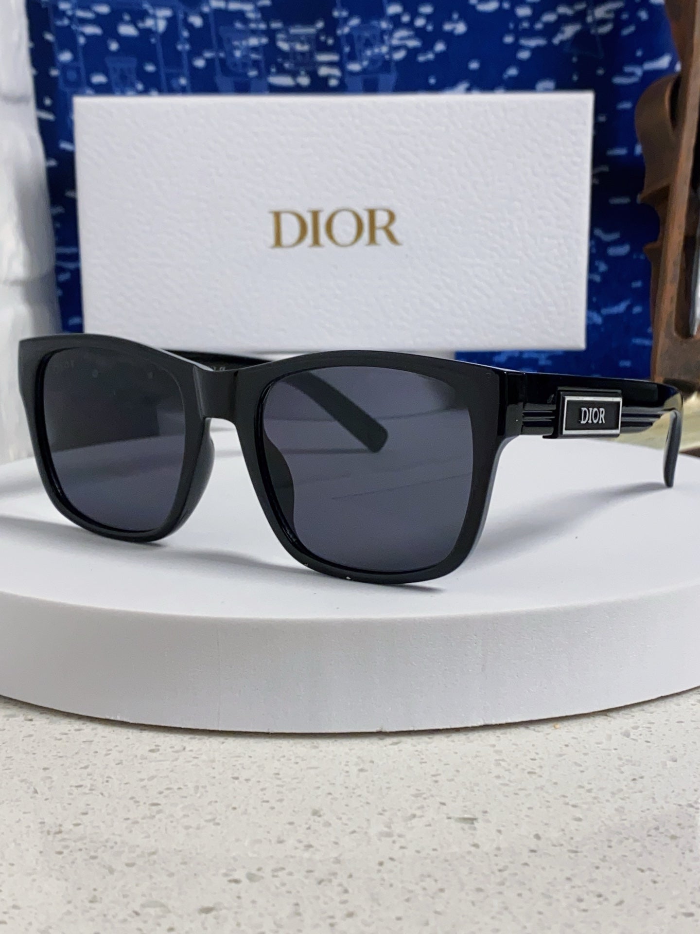 Dior Acetate Square Black Lens Sunglasses for Men & Women