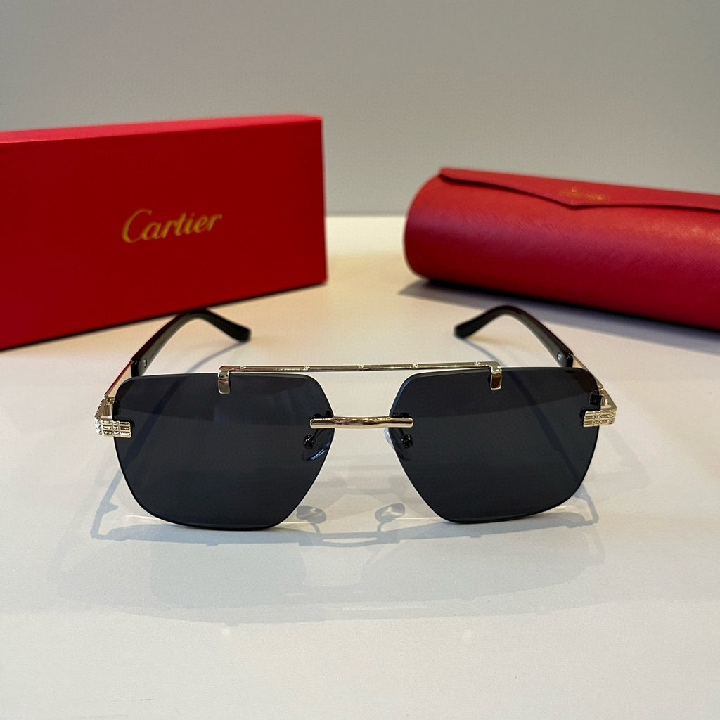 Cartier Lightweight Metal Rimless Silver Lens Sunglasses for Men & Wo - 382817 - detail image 2