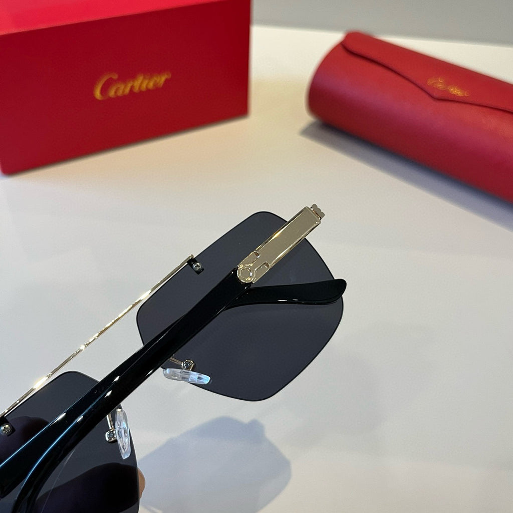 Cartier Lightweight Metal Rimless Silver Lens Sunglasses for Men & Wo - 382817 - detail image 5