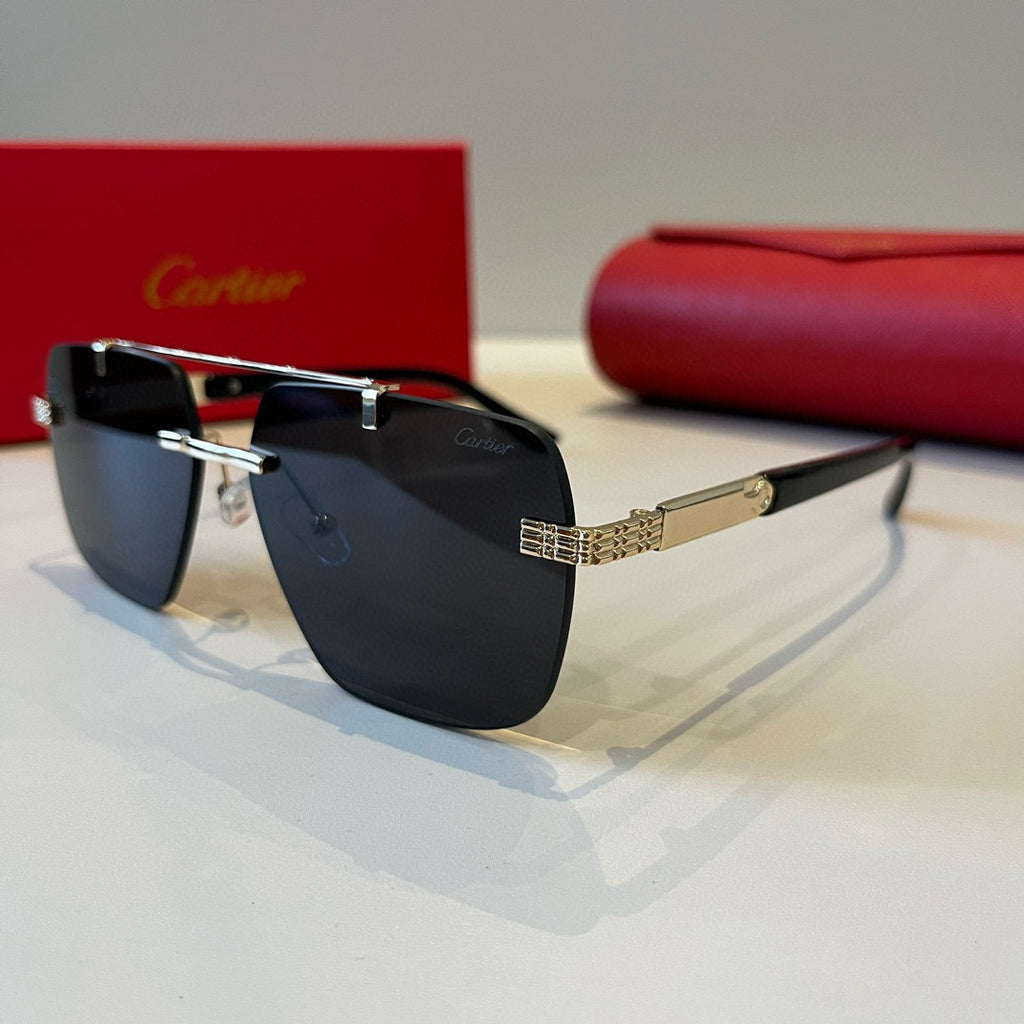 Cartier Lightweight Metal Rimless Silver Lens Sunglasses for Men & Wo - 382817 - detail image 3