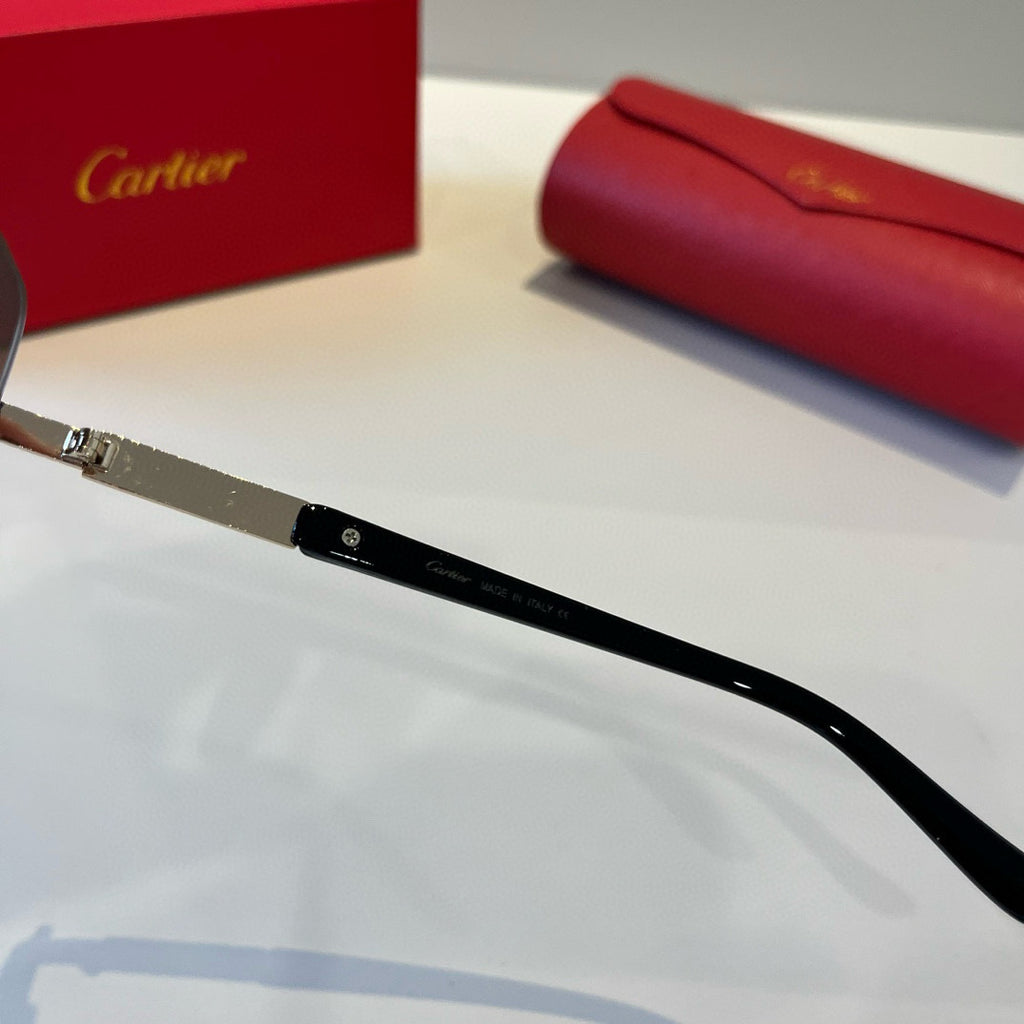 Cartier Lightweight Metal Rimless Brown Lens Sunglasses for Men & Wom - 382818 - detail image 9