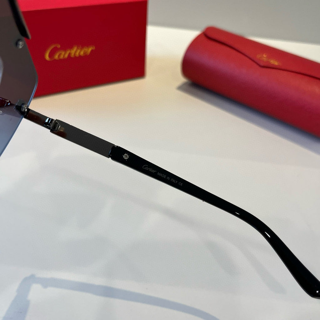 Cartier Lightweight Metal Rimless Blue Lens Sunglasses for Men & Wome - 382819 - detail image 9