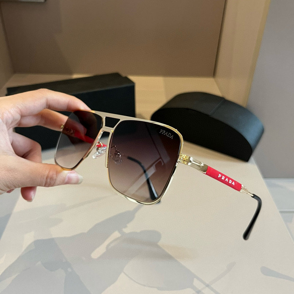 Prada Polarized Fashion Gold Lens Sunglasses for Men - 382584 - detail image 4