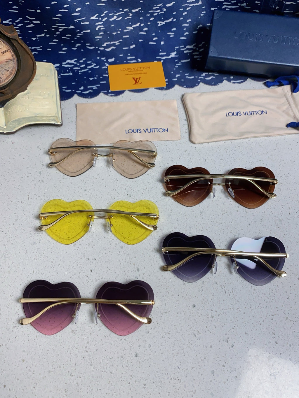 Louis Vuitton Lightweight Rimless Blue Lens Sunglasses for Women - 933762 - detail image 11
