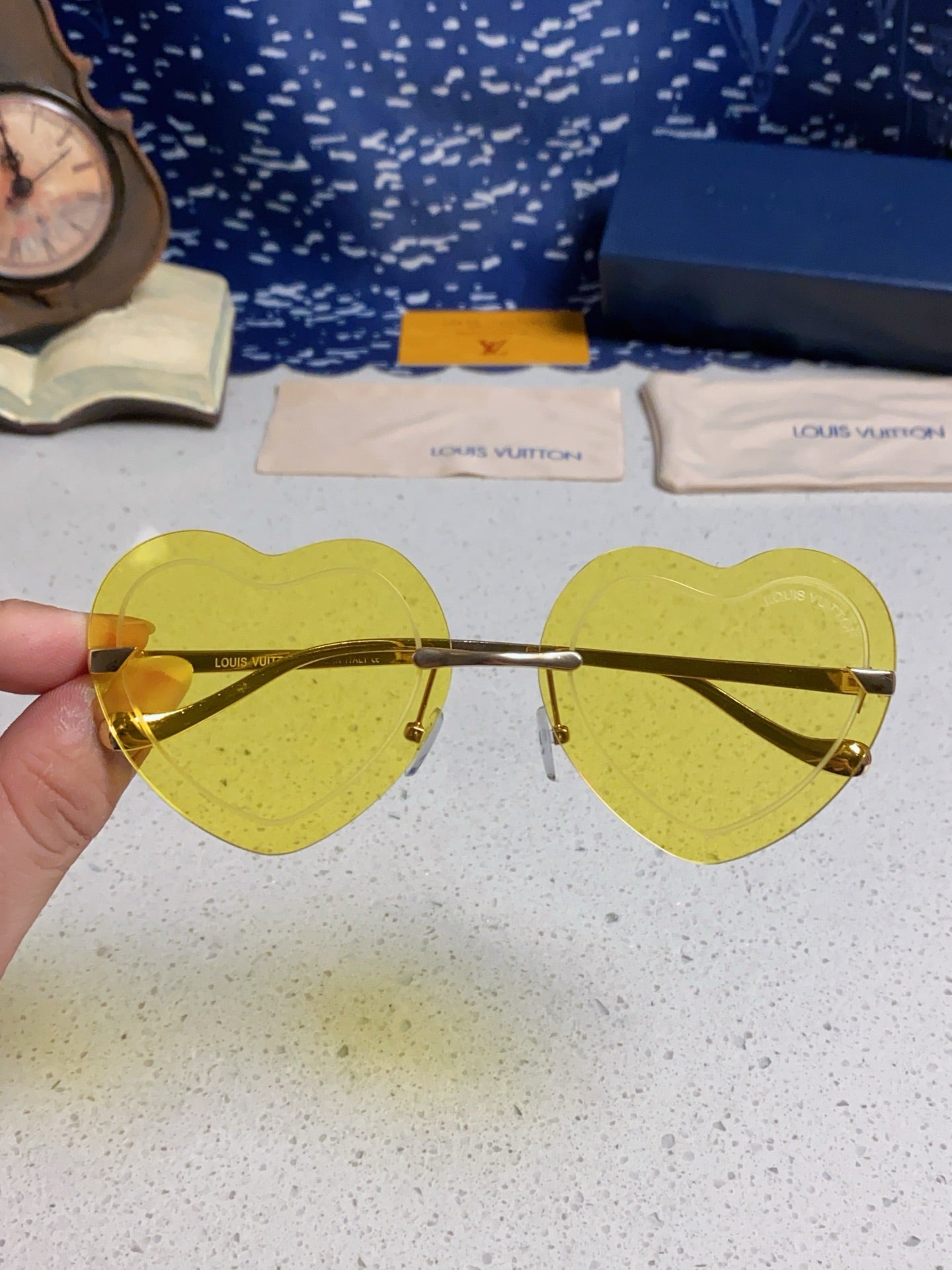 Louis Vuitton Lightweight Rimless Yellow Lens Sunglasses for Women - 933759 - detail image 4