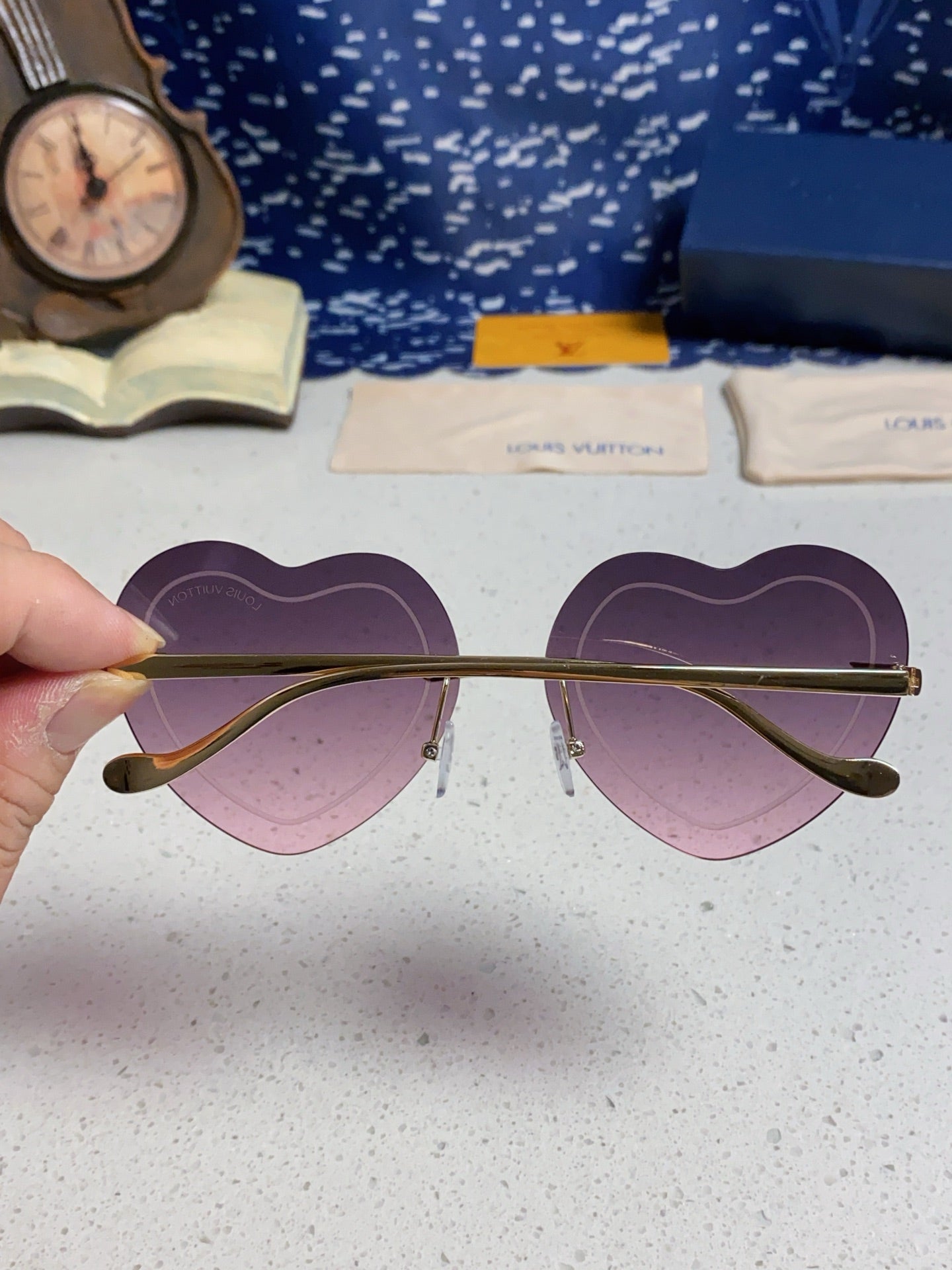 Louis Vuitton Lightweight Rimless Silver Lens Sunglasses for Women - 933760 - detail image 5