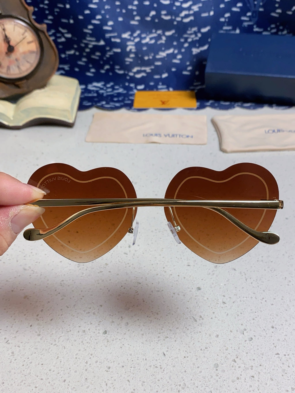 Louis Vuitton Lightweight Rimless Brown Lens Sunglasses for Women - 933761 - detail image 5