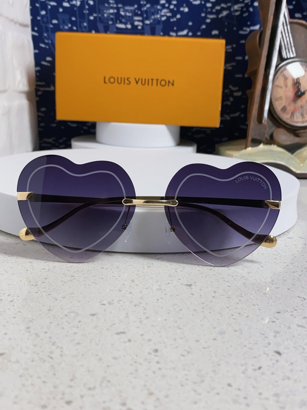 Louis Vuitton Lightweight Rimless Blue Lens Sunglasses for Women - 933762 - detail image 9