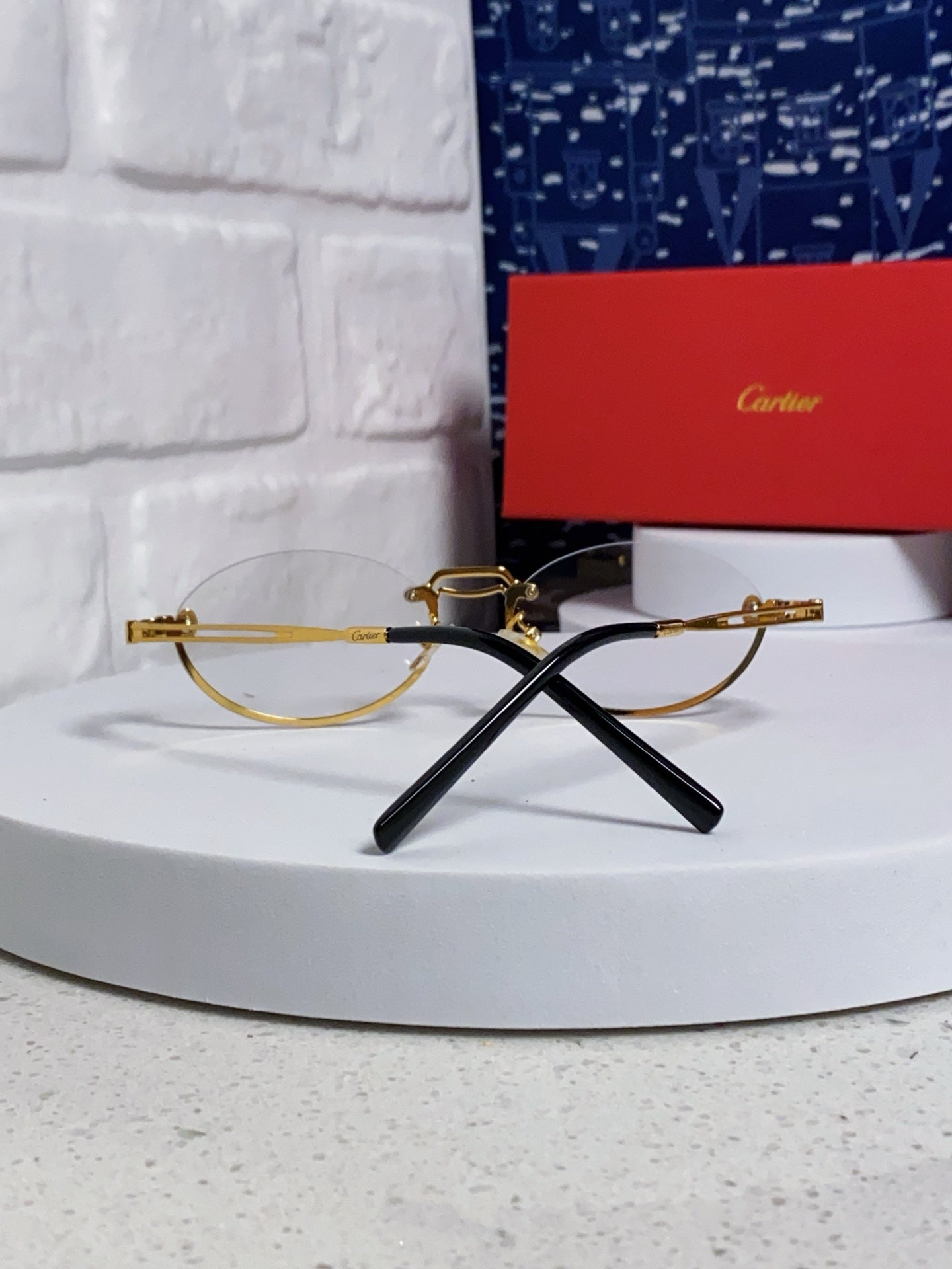 Cartier Lightweight Rimless Silver Lens Sunglasses for Men & Women - 382793 - detail image 3