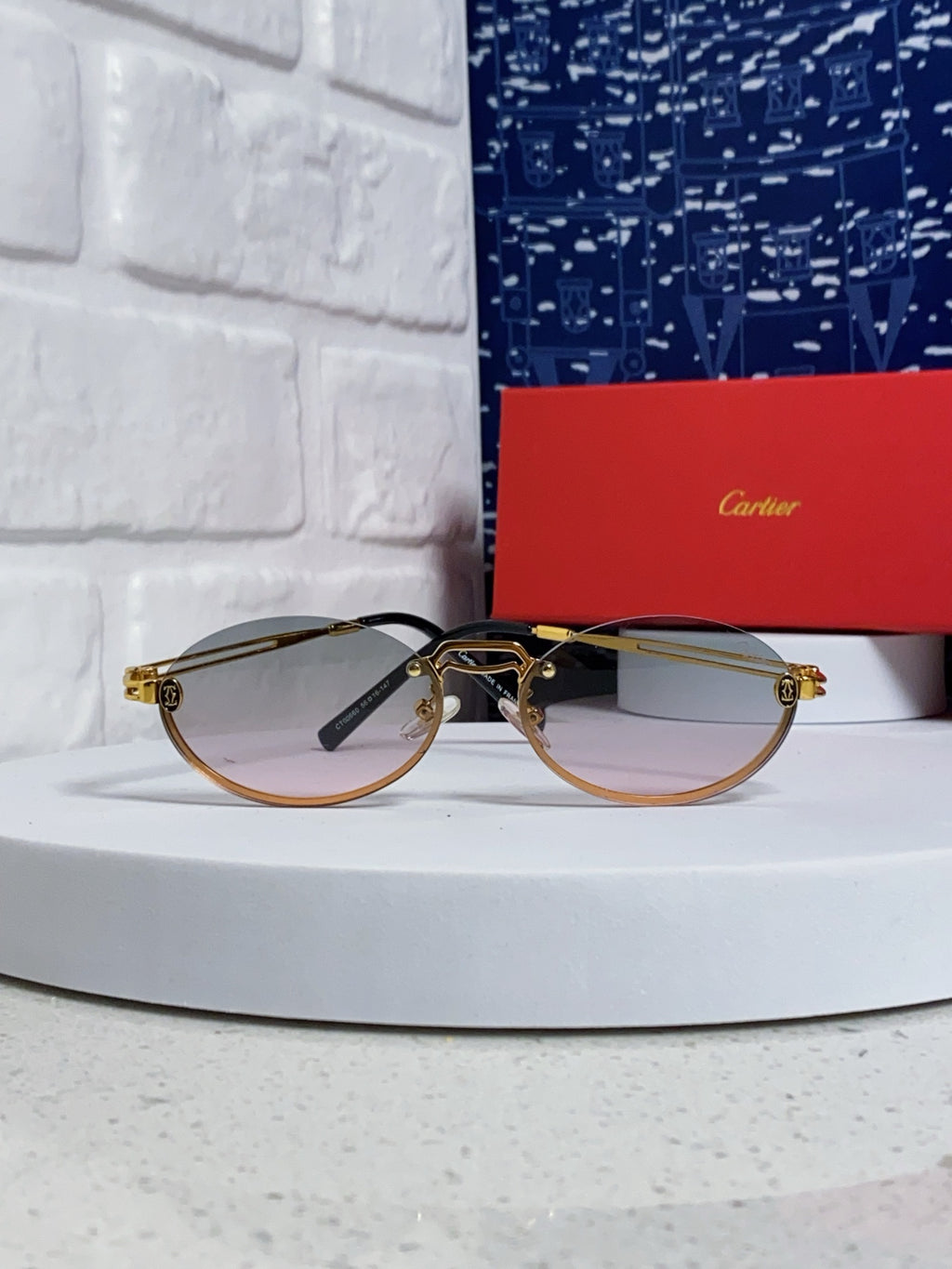 Cartier Lightweight Rimless Silver Lens Sunglasses for Men & Women - 382794 - detail image 2