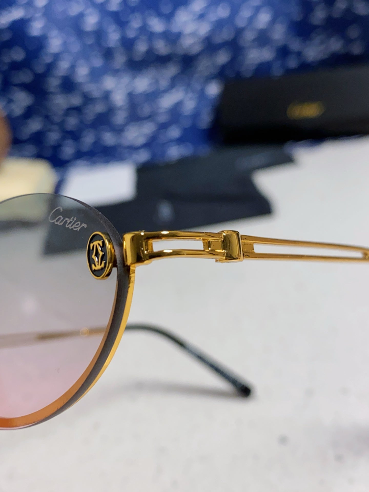 Cartier Lightweight Rimless Silver Lens Sunglasses for Men & Women - 382794 - detail image 7