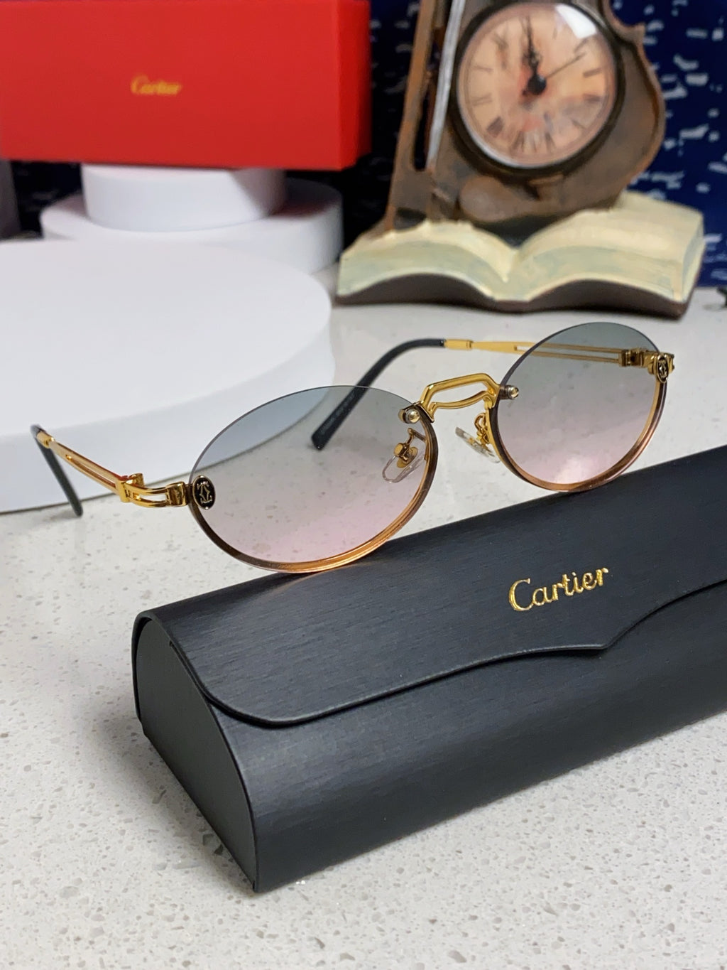 Cartier Lightweight Rimless Silver Lens Sunglasses for Men & Women - 382794 - detail image 11