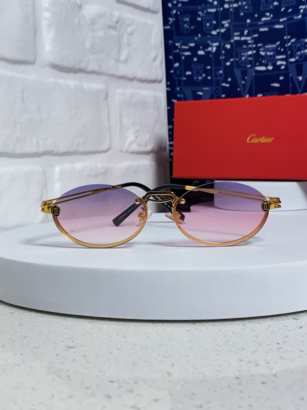 Cartier Lightweight Rimless Silver Lens Sunglasses for Men & Women - 382795 - detail image 2