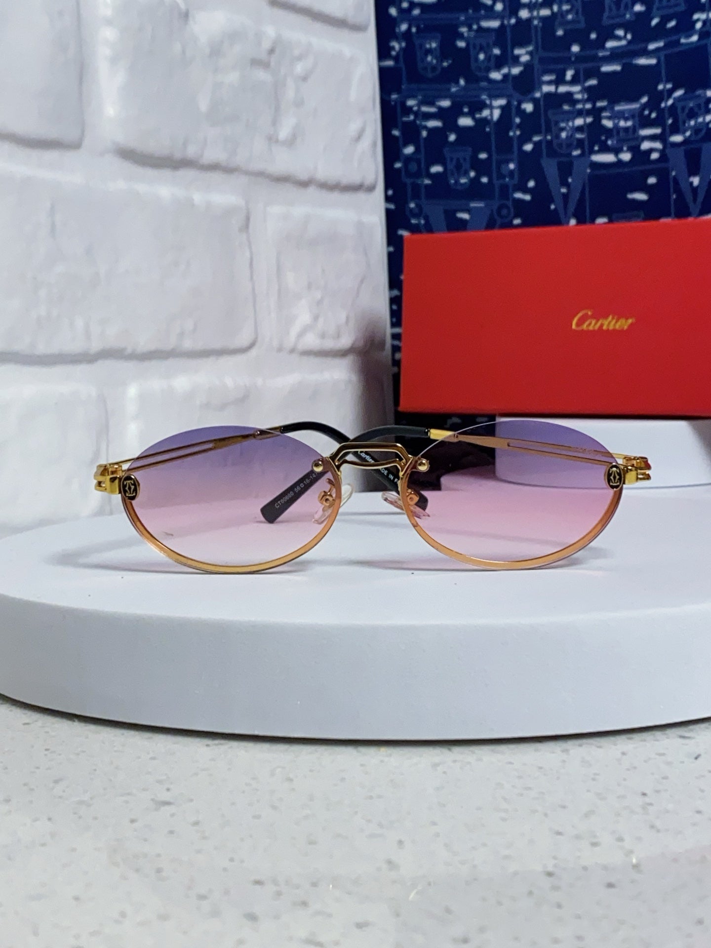 Cartier Lightweight Rimless Silver Lens Sunglasses for Men & Women - 382795 - detail image 2