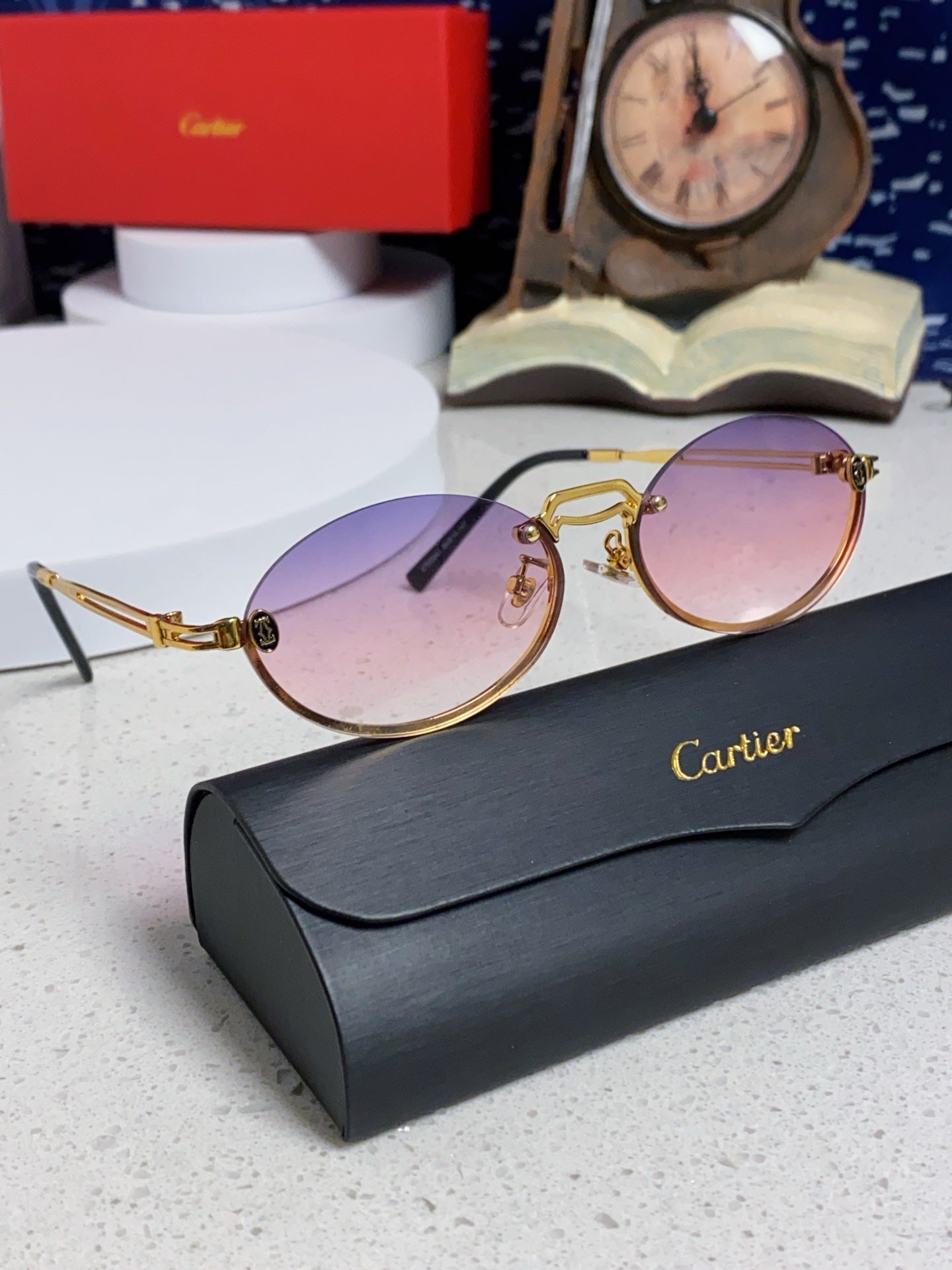 Cartier Lightweight Rimless Silver Lens Sunglasses for Men & Women - 382795 - detail image 11