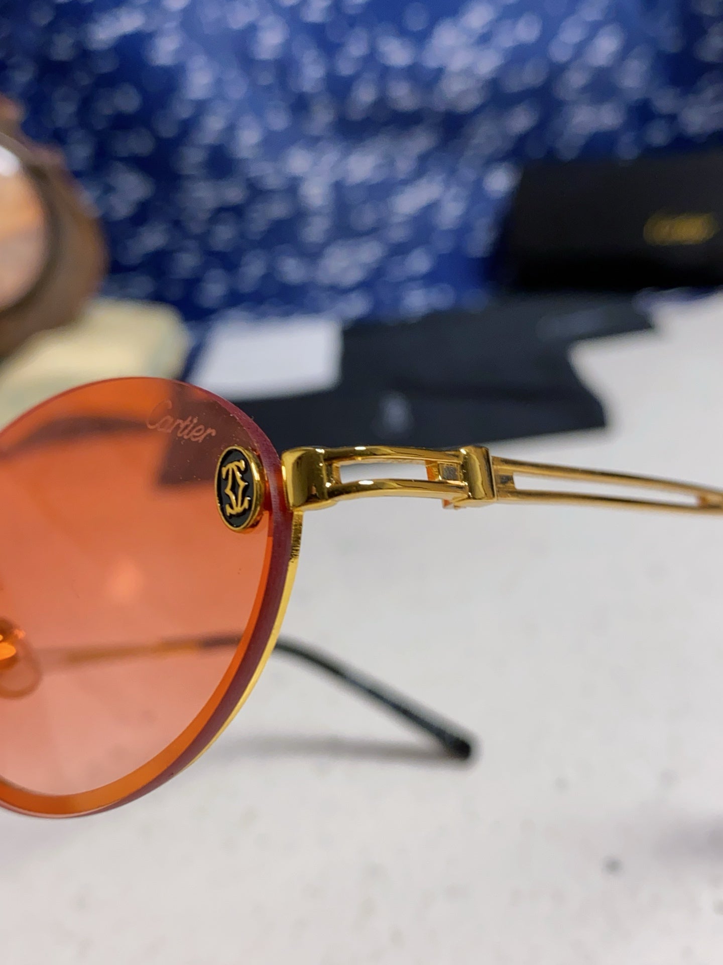 Cartier Lightweight Rimless Pink Lens Sunglasses for Men & Women - 382796 - detail image 6