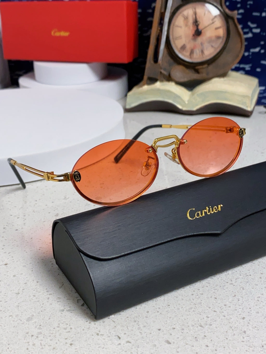 Cartier Lightweight Rimless Pink Lens Sunglasses for Men & Women - 382796 - detail image 10