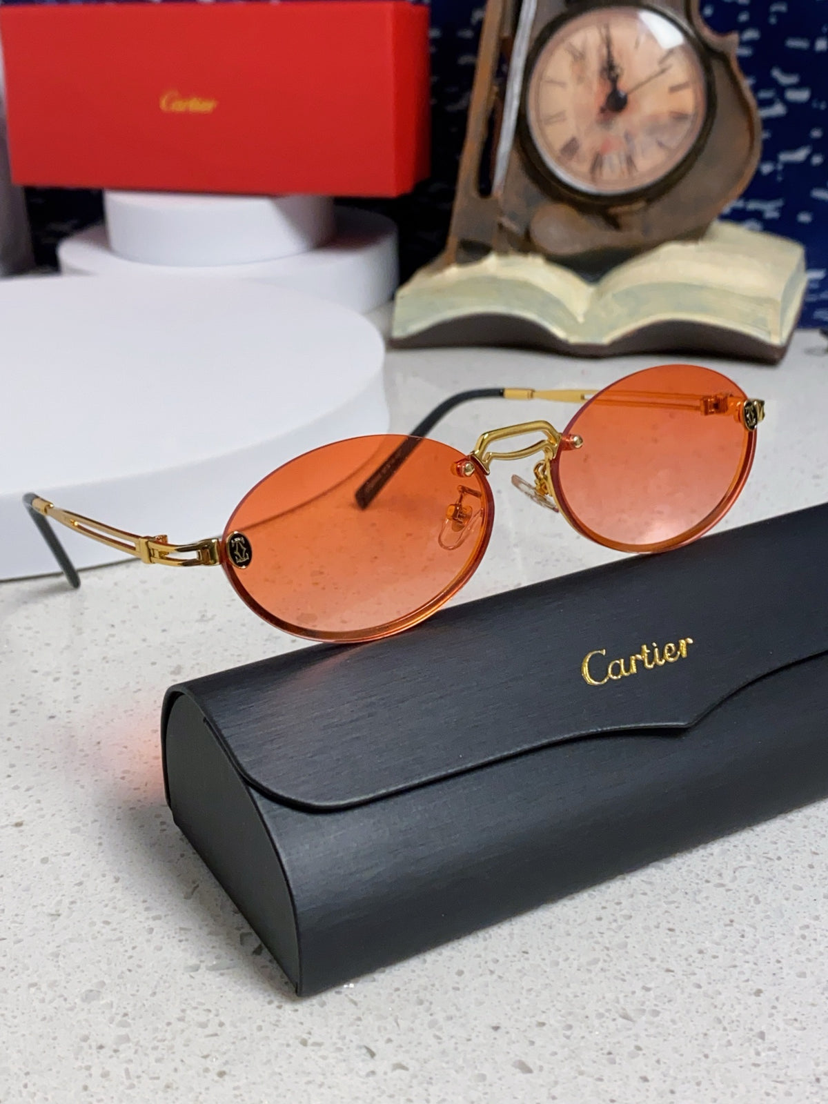 Cartier Lightweight Rimless Pink Lens Sunglasses for Men & Women - 382796 - detail image 10