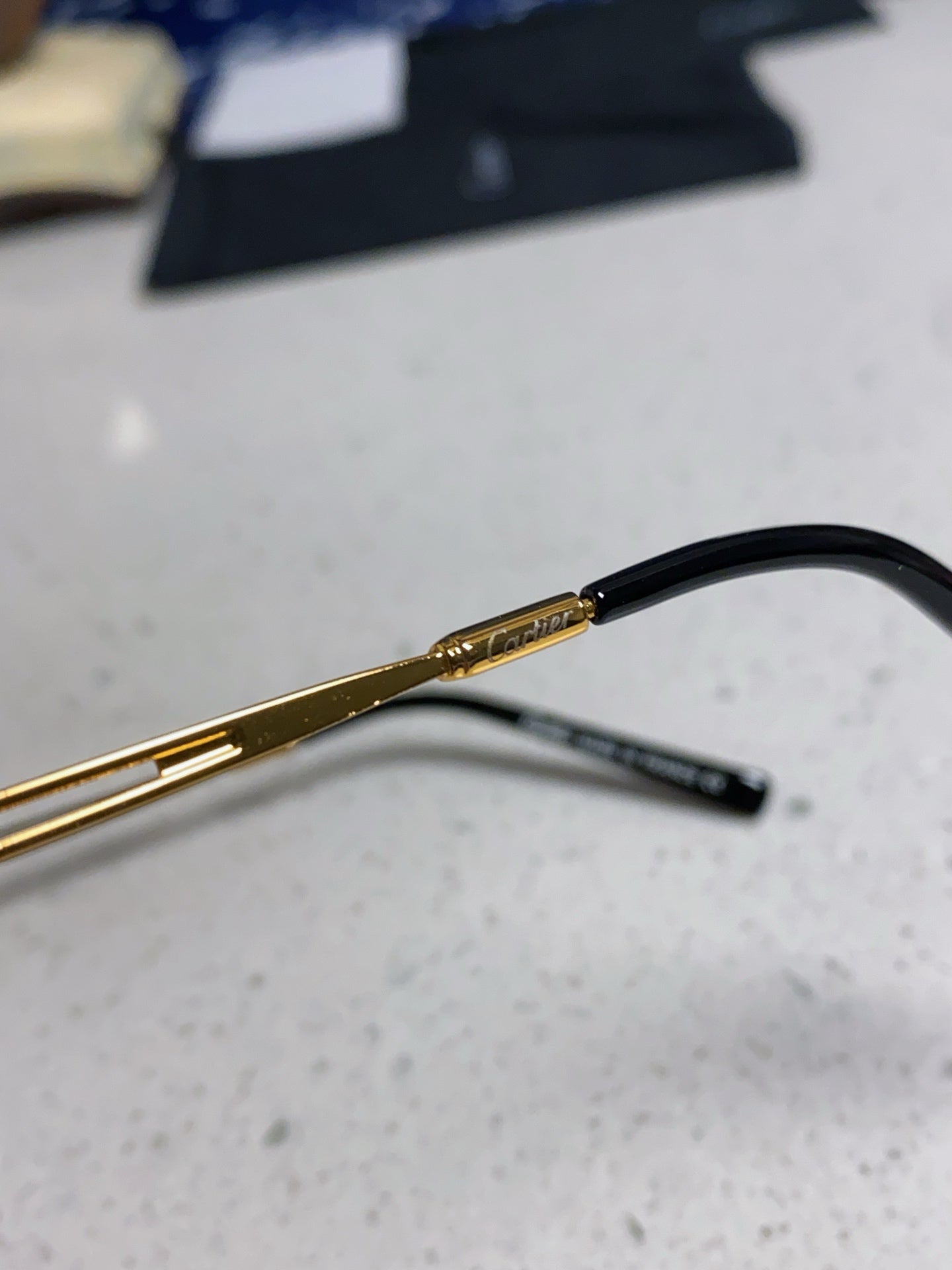 Cartier Lightweight Rimless Blue Lens Sunglasses for Men & Women - 382797 - detail image 8