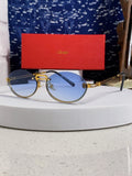 Cartier Lightweight Rimless Blue Lens Sunglasses for Men & Women - 382797