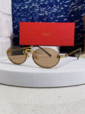 Cartier Lightweight Rimless Brown Lens Sunglasses for Men & Women - 382798
