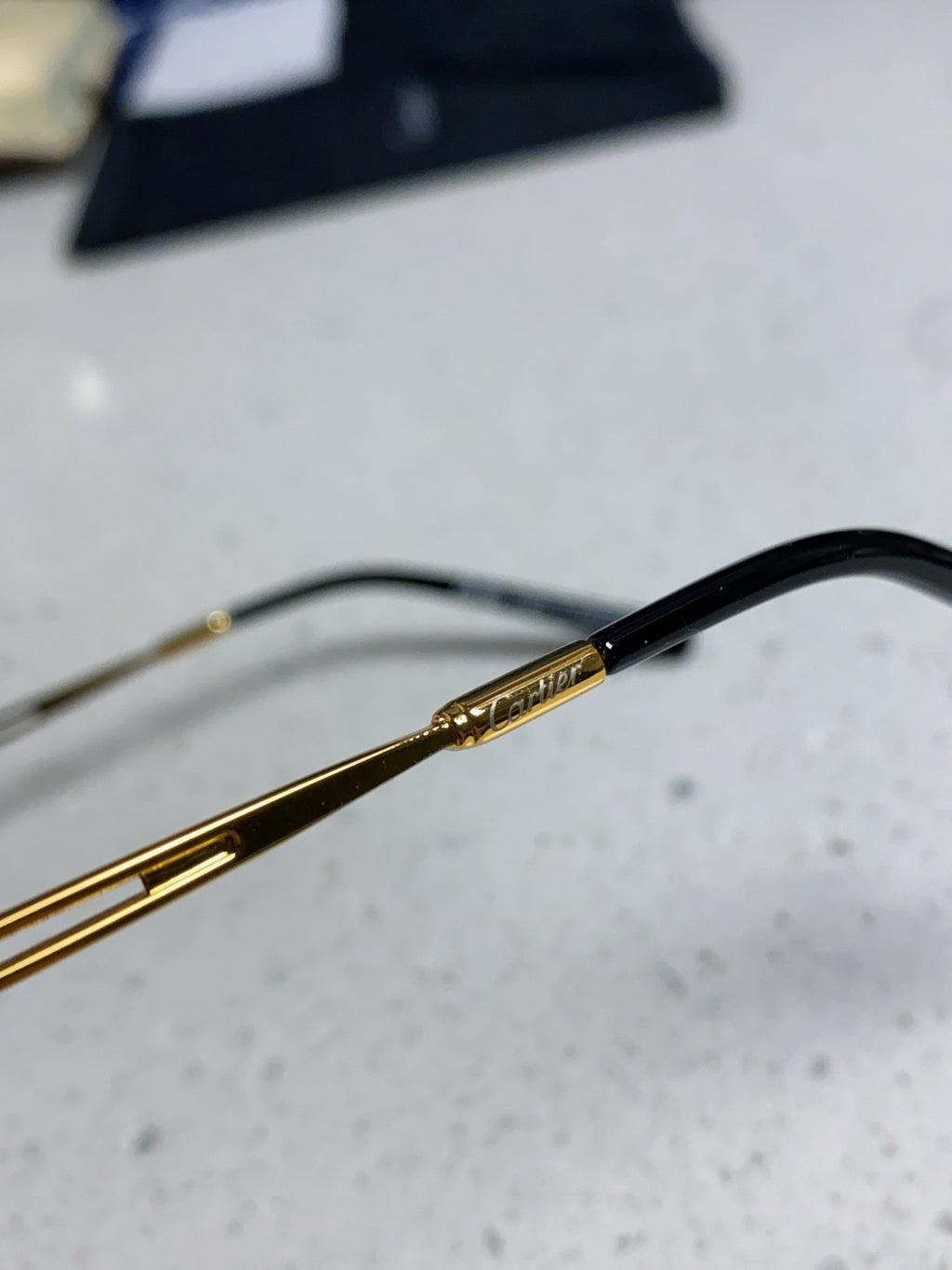 Cartier Lightweight Rimless Blue Lens Sunglasses for Men & Women - 382799 - detail image 7