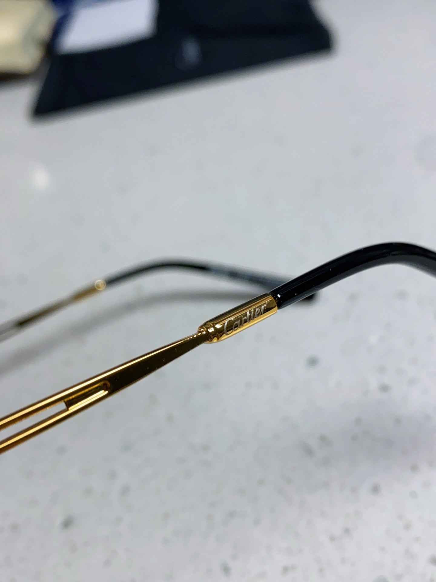 Cartier Lightweight Rimless Blue Lens Sunglasses for Men & Women - 382799 - detail image 7