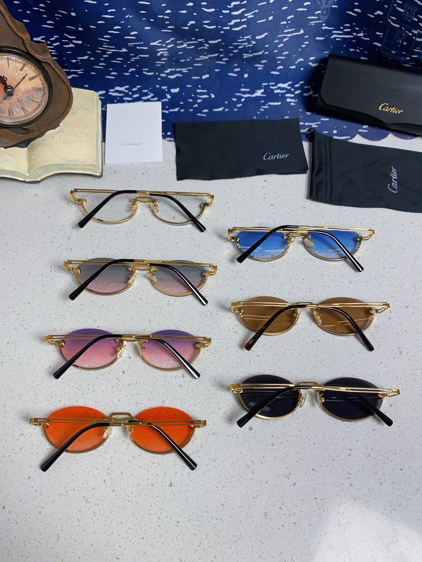 Cartier Lightweight Rimless Silver Lens Sunglasses for Men & Women - 382794 - detail image 12