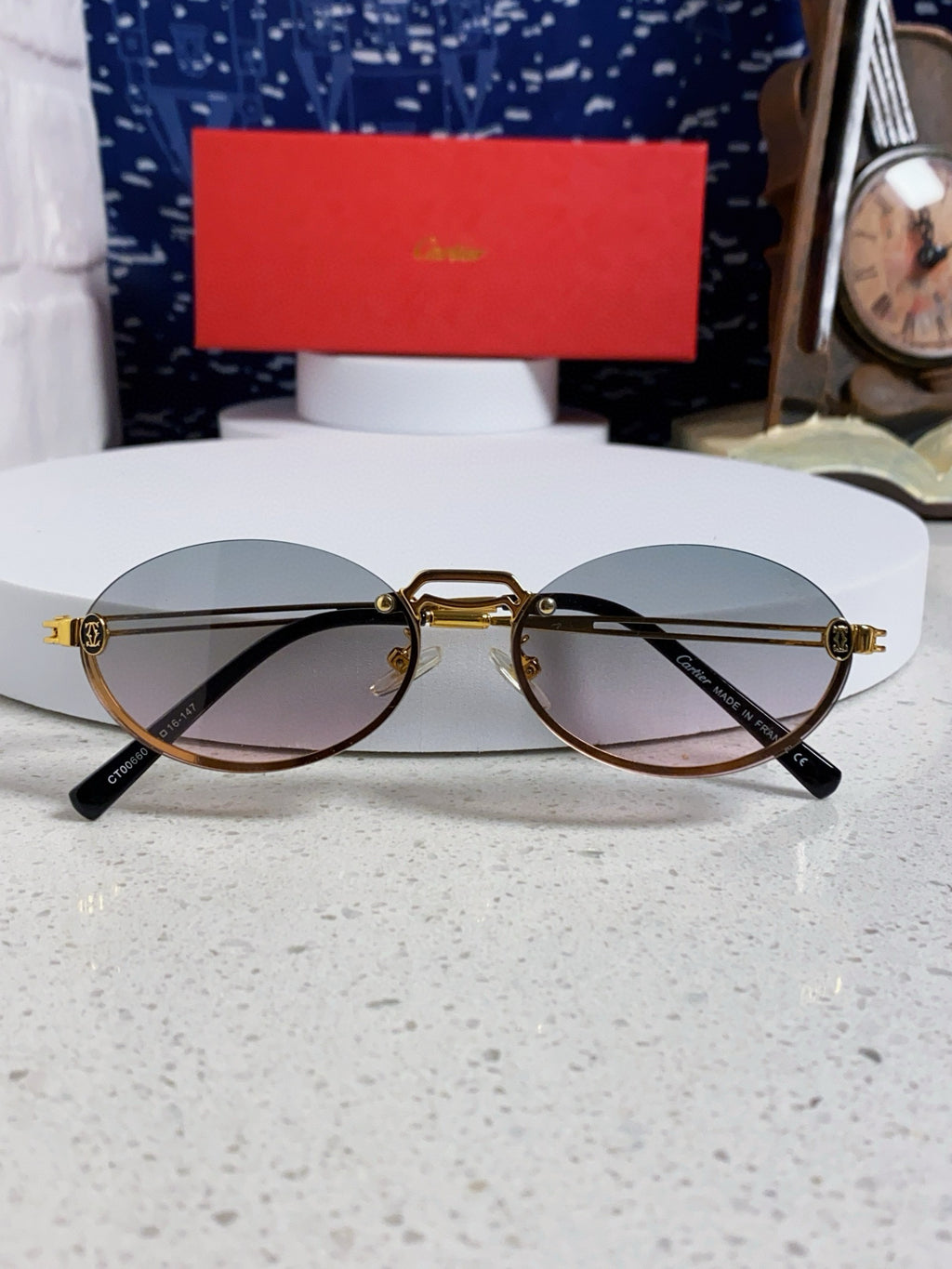 Cartier Lightweight Rimless Silver Lens Sunglasses for Men & Women - 382794 - detail image 10