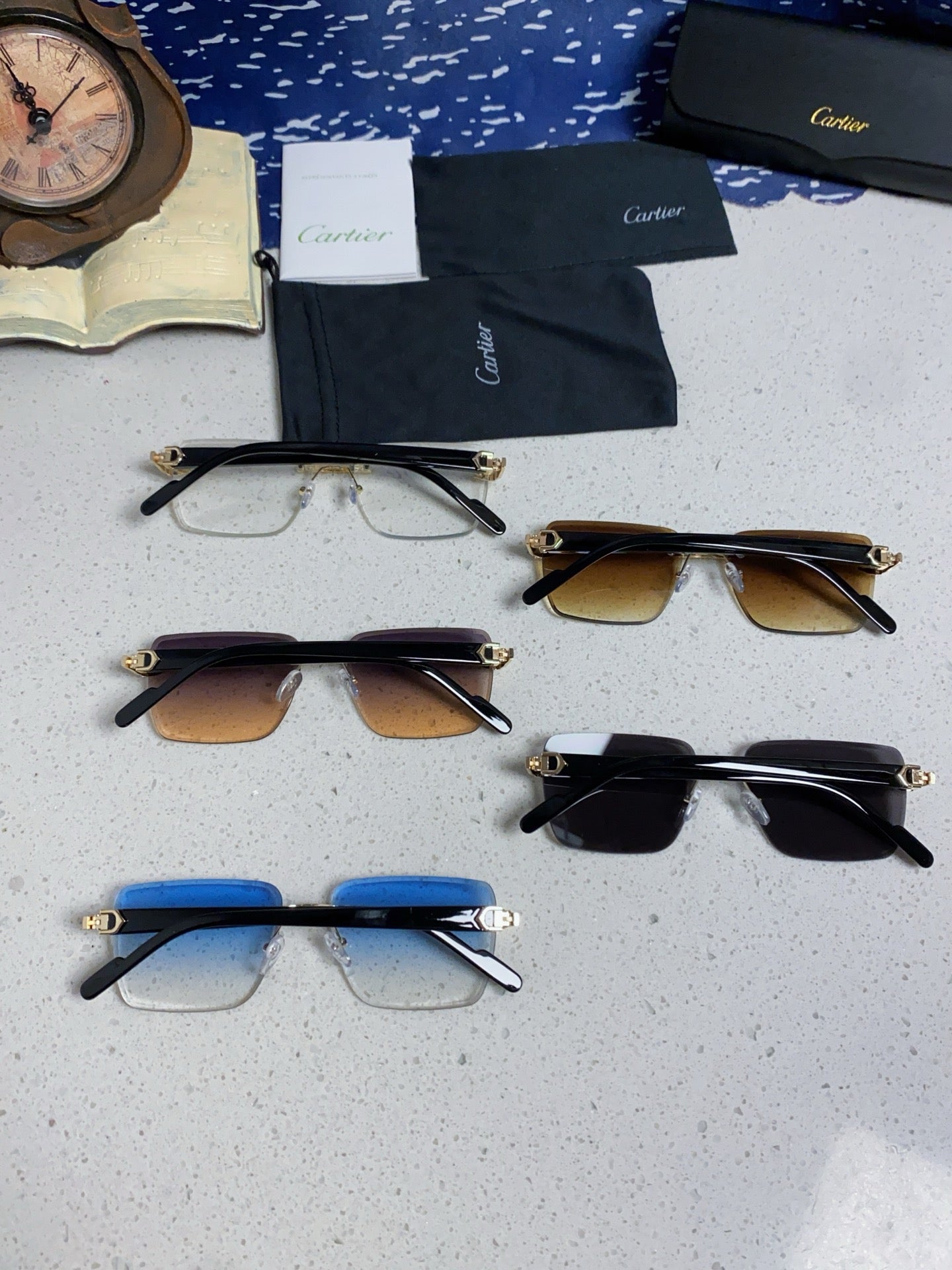 Cartier Fashion Black Lens Sunglasses for Men & Women - 382803 - detail image 10