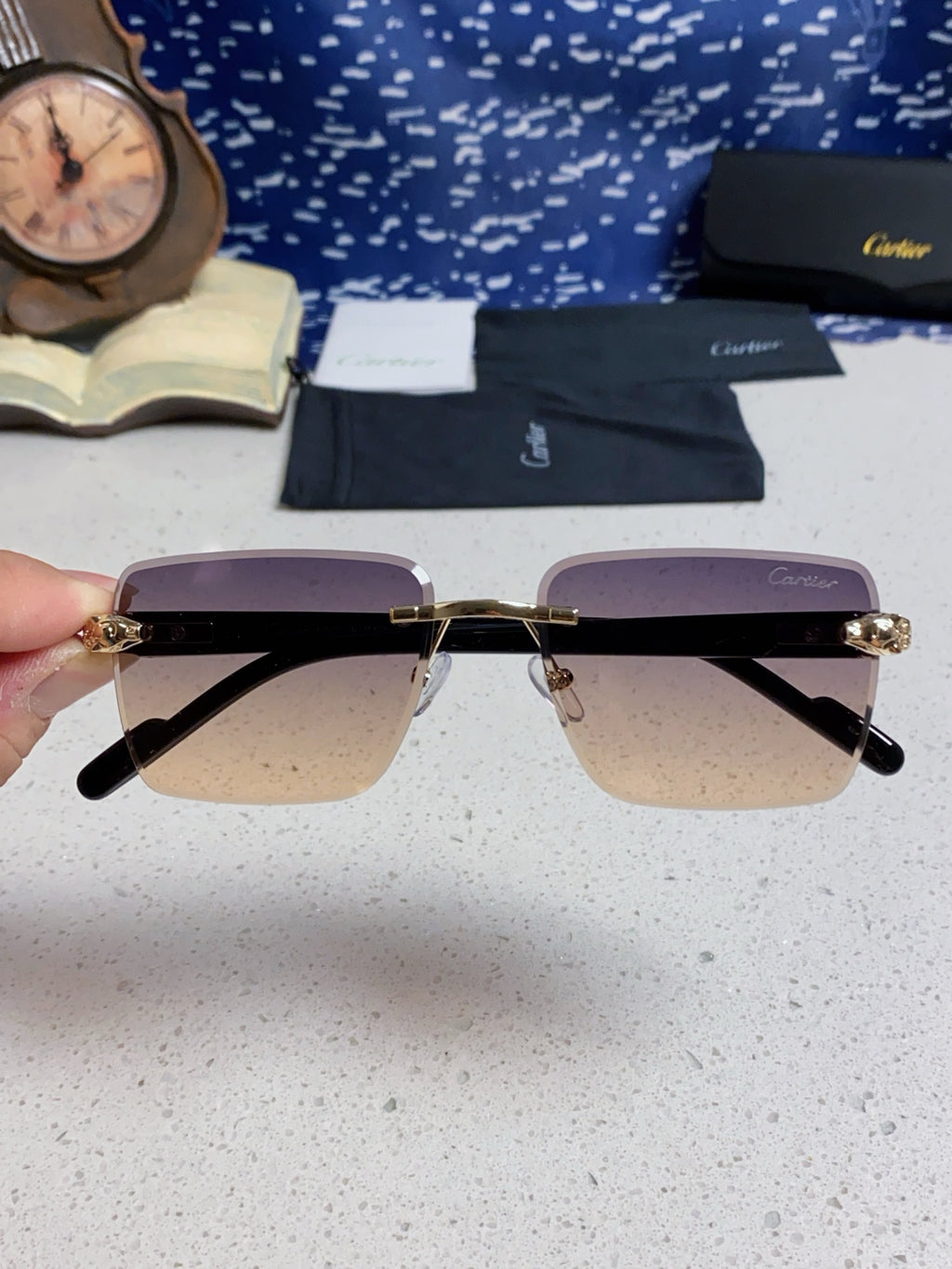 Cartier Fashion Silver Lens Sunglasses for Men & Women - 382801 - detail image 4