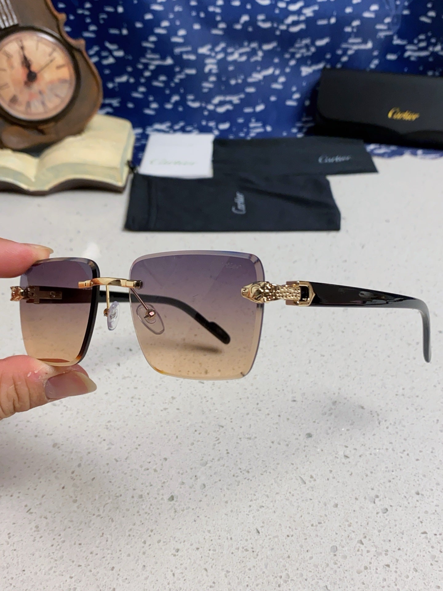 Cartier Fashion Silver Lens Sunglasses for Men & Women - 382801 - detail image 6