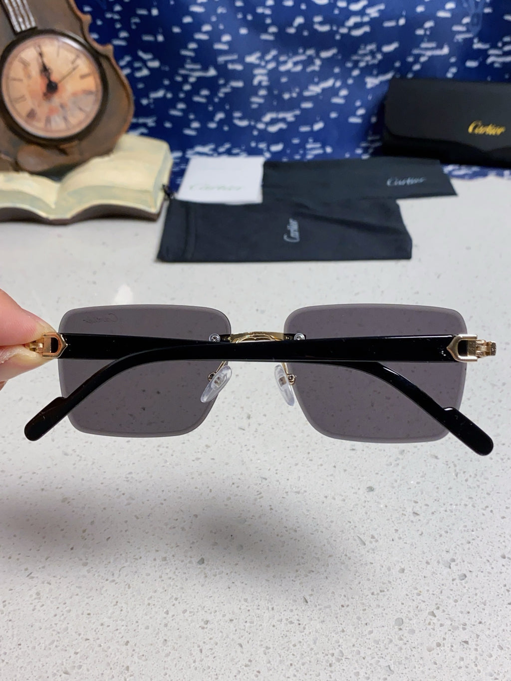Cartier Fashion Black Lens Sunglasses for Men & Women - 382803 - detail image 4