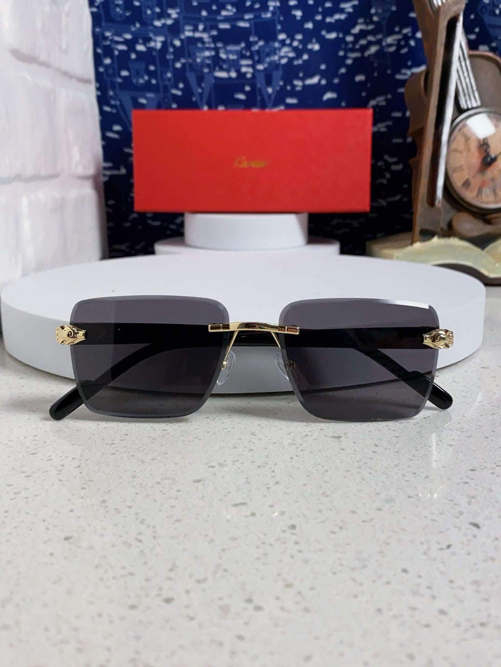 Cartier Fashion Black Lens Sunglasses for Men & Women - 382803 - detail image 8
