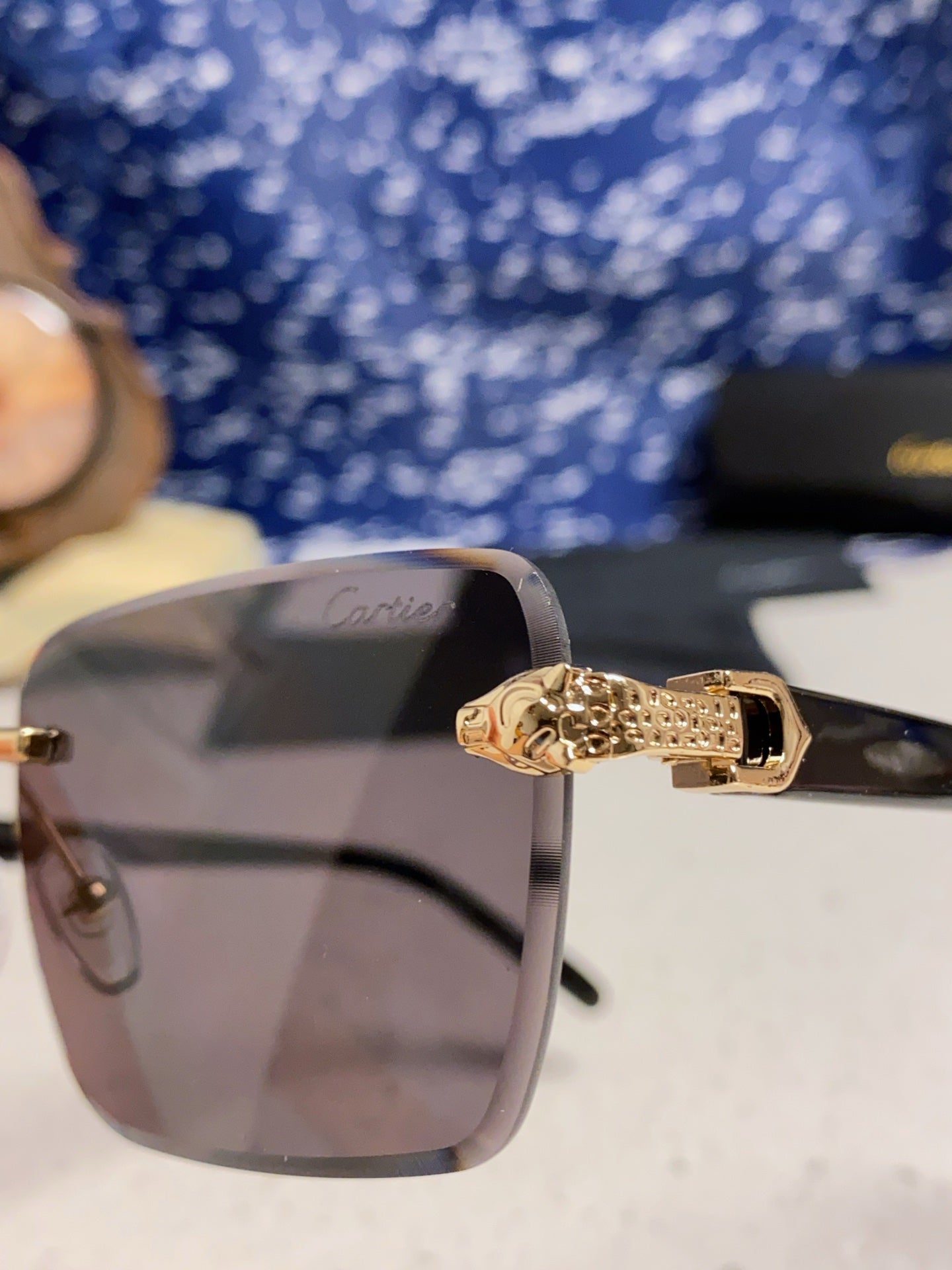 Cartier Fashion Black Lens Sunglasses for Men & Women - 382803 - detail image 6