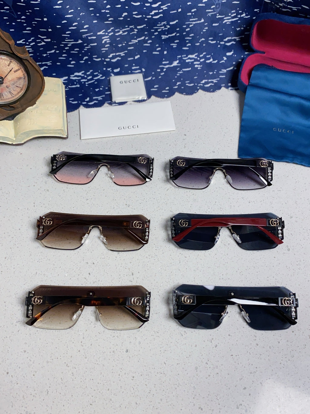 Gucci Polarized Rimless Blue Lens Sunglasses for Men & Women - 382057 - detail image 11