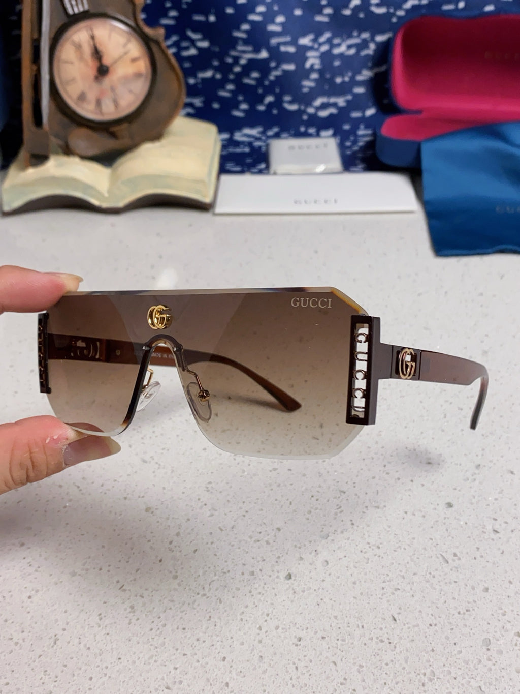 Gucci Polarized Rimless Silver Lens Sunglasses for Men & Women - 382053 - detail image 6