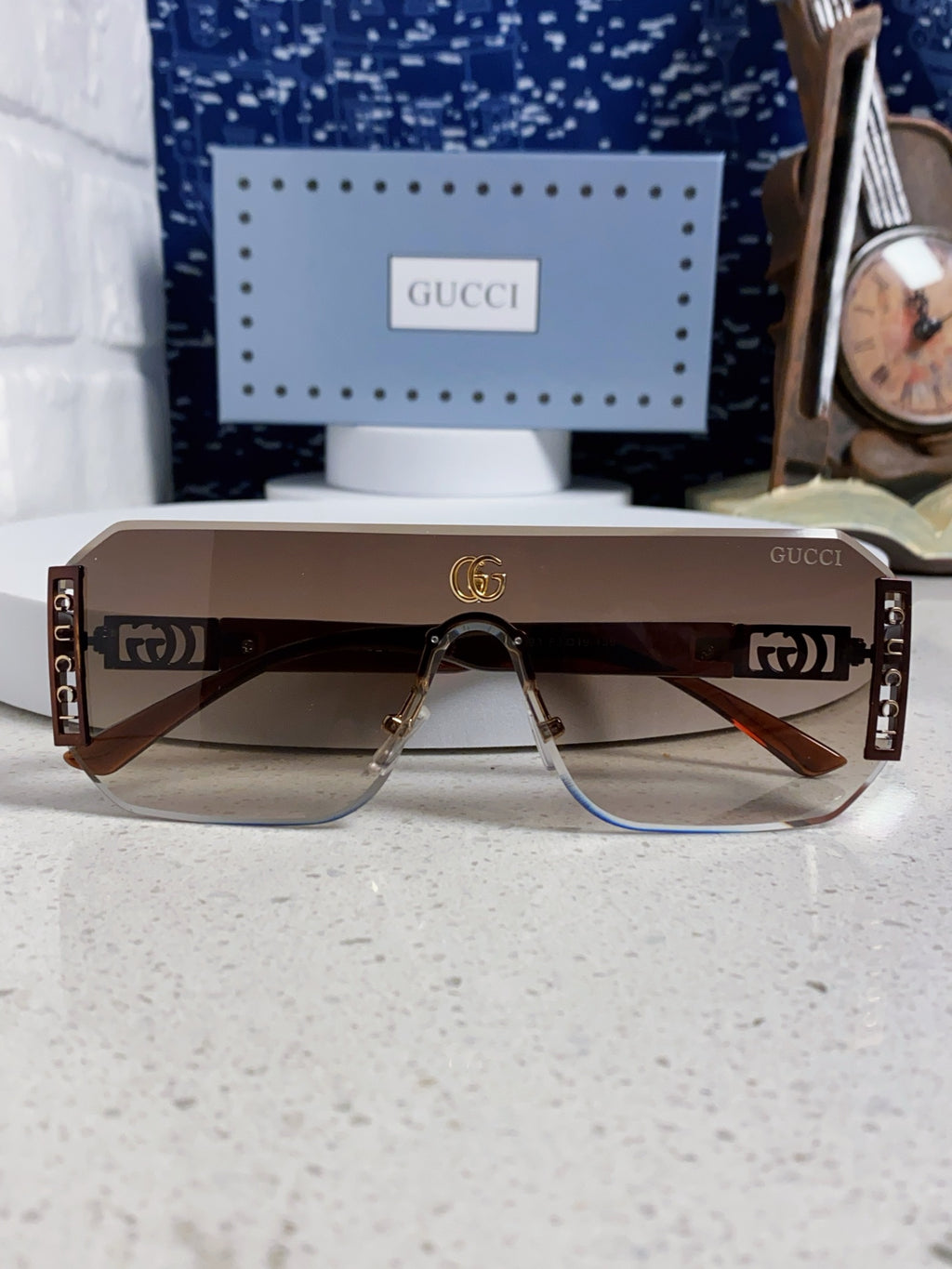 Gucci Polarized Rimless Silver Lens Sunglasses for Men & Women - 382053 - detail image 9