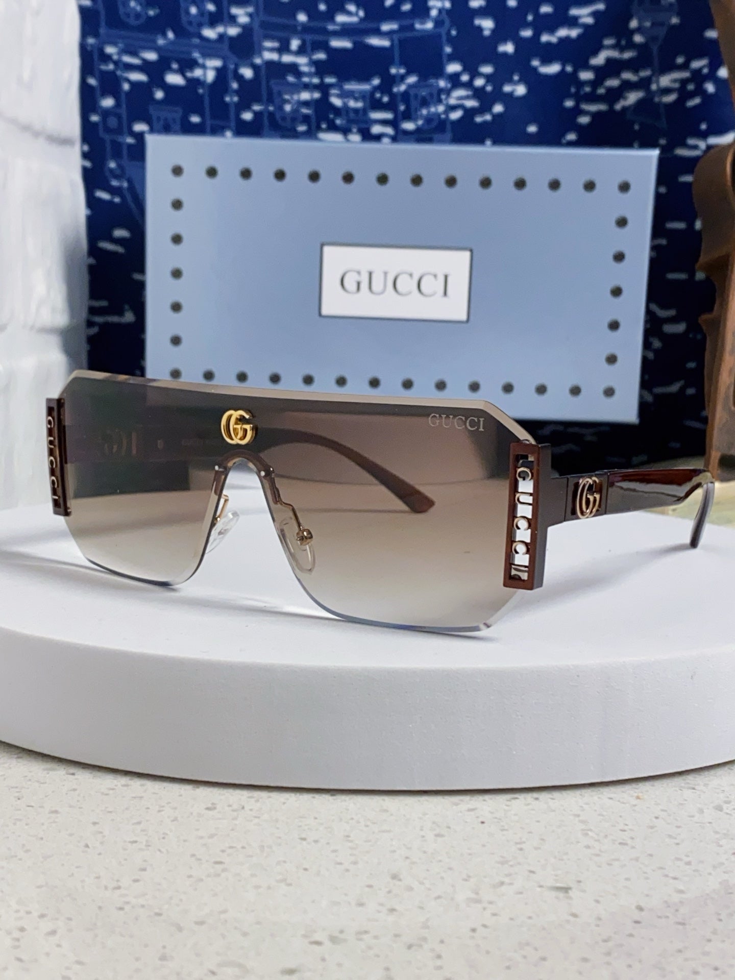 Gucci Polarized Rimless Silver Lens Sunglasses for Men & Women - 382053