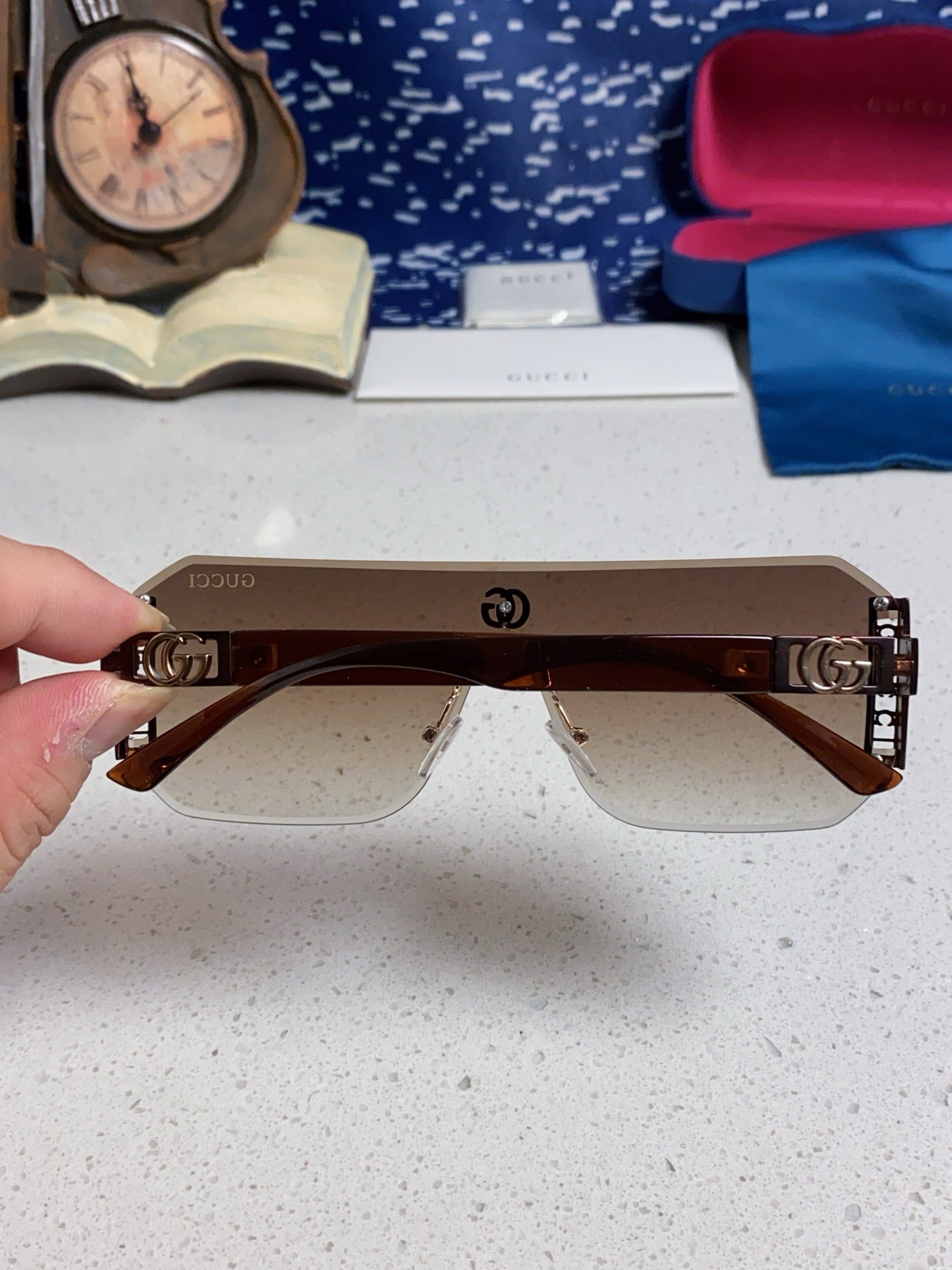Gucci Polarized Rimless Silver Lens Sunglasses for Men & Women - 382053 - detail image 5