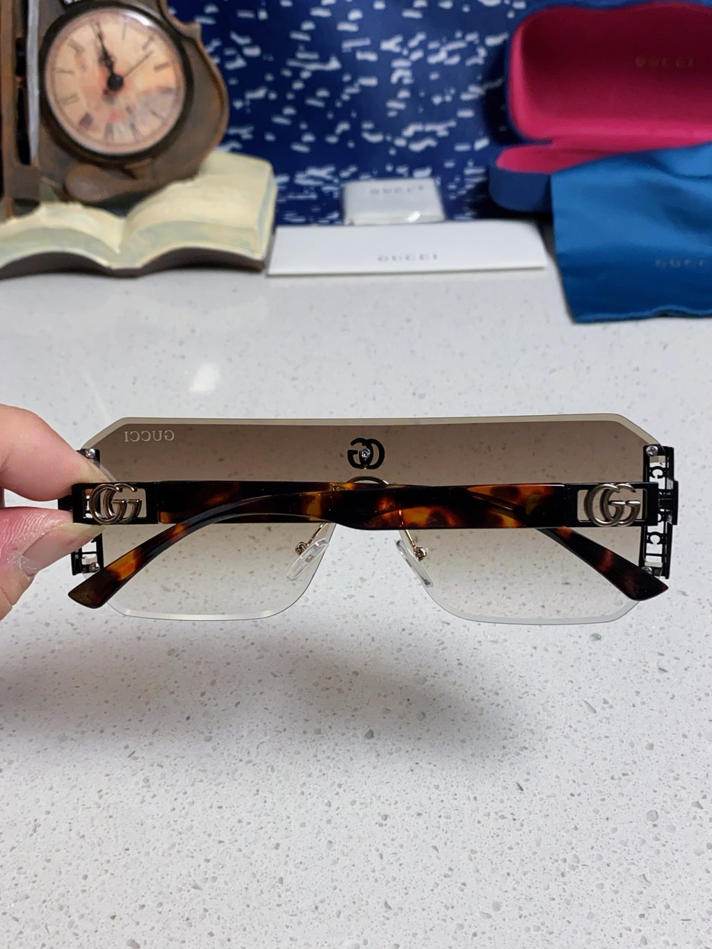 Gucci Polarized Rimless Silver Lens Sunglasses for Men & Women - 382054 - detail image 5