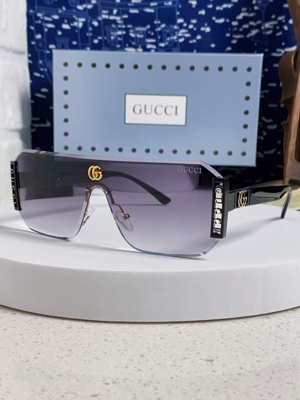Gucci Polarized Rimless Silver Lens Sunglasses for Men & Women - 382055