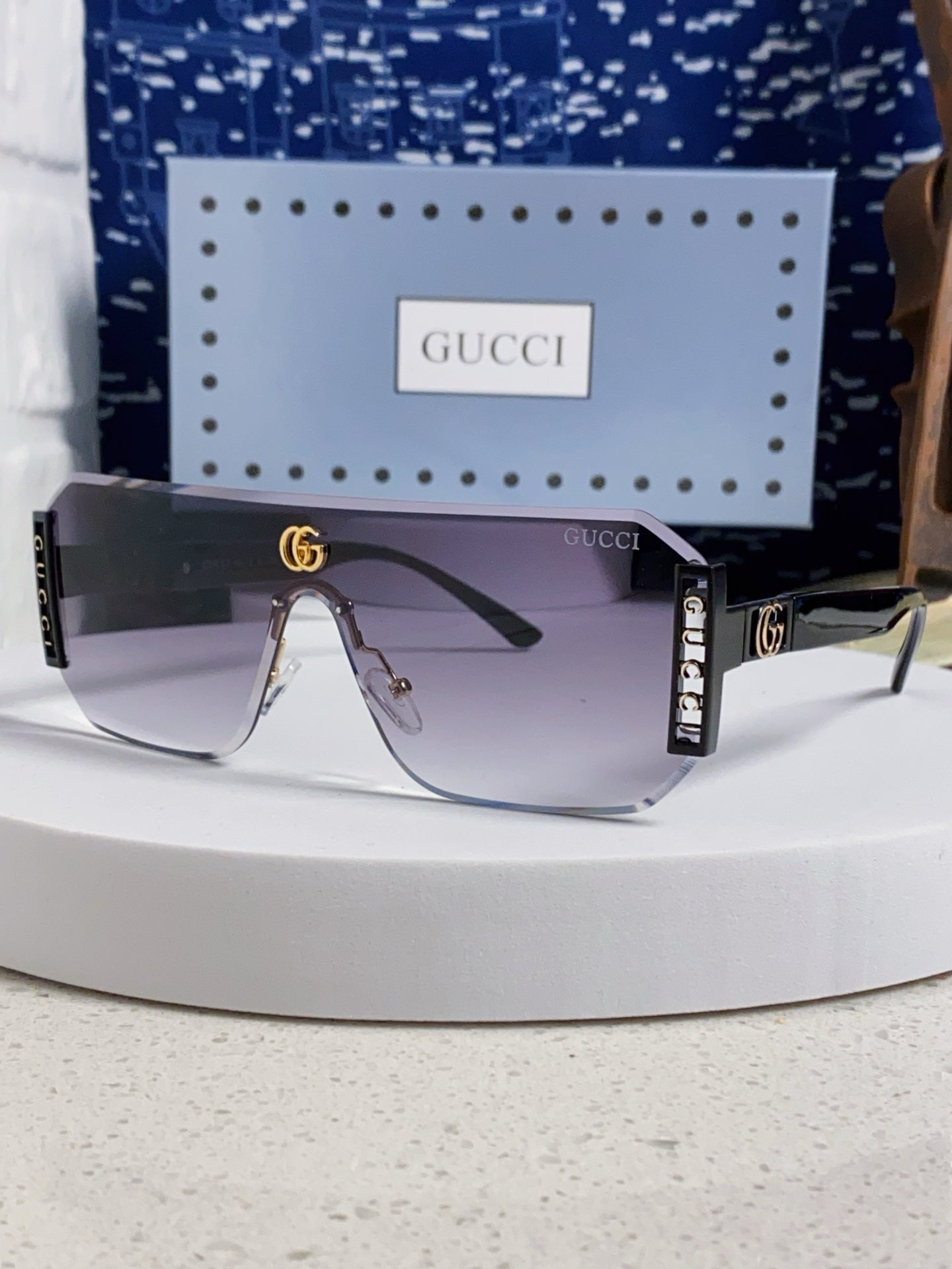 Gucci Polarized Rimless Silver Lens Sunglasses for Men & Women - 382055